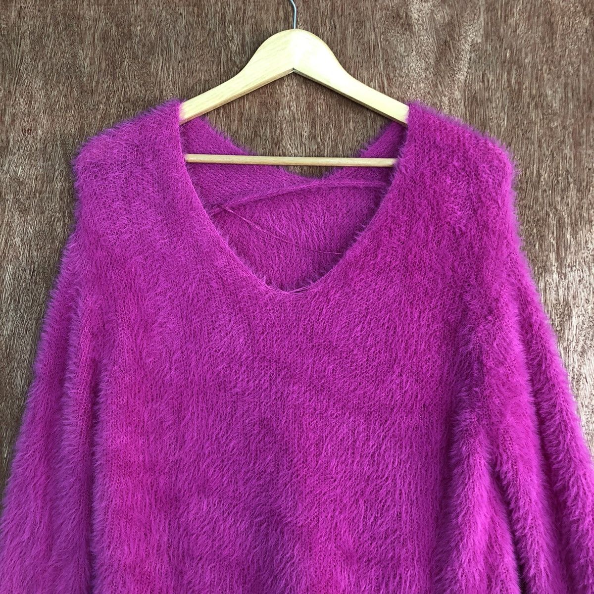 Japanese Brand Japan GU pink Mohair Shag Shaggy knit Swater #c312 Size S / US 4 / IT 40 - 2 Thumbnail