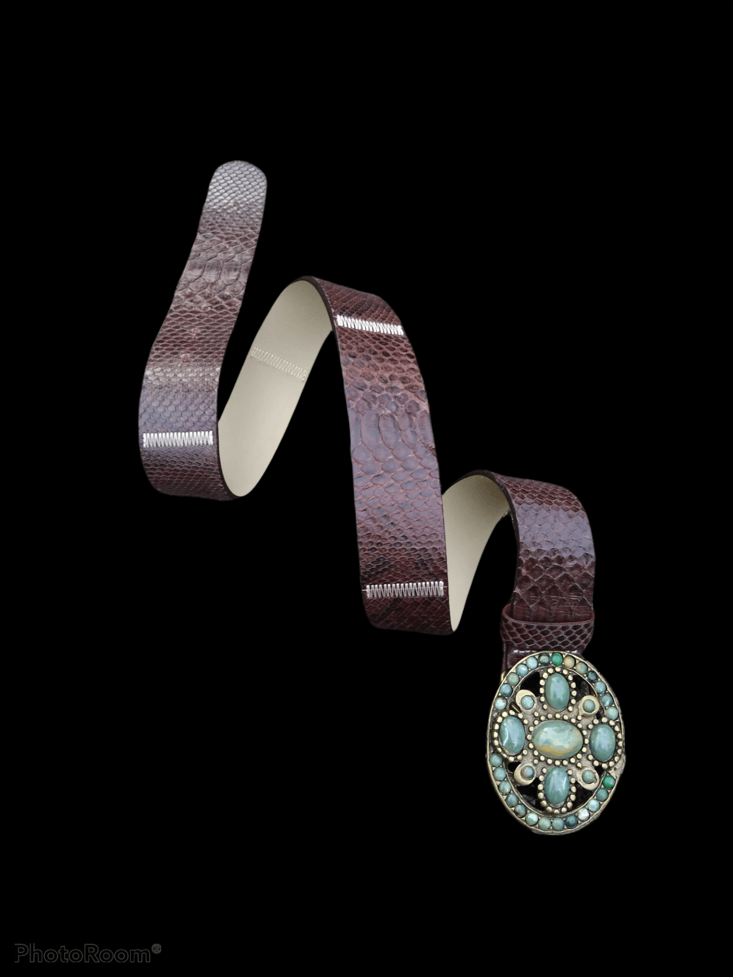 Leather PYTON SNAKE SKIN LEATHER BELT MADE IN ITALY Size ONE SIZE - 1 Thumbnail