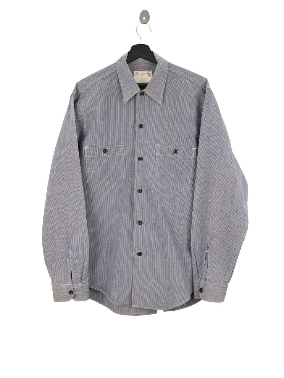 Sugar Cane × Toyo Enterprises Sugar Cane Selvedge Hickory Workwear Longsleeve Shirt Size US L / EU 52-54 / 3 - 1 Thumbnail