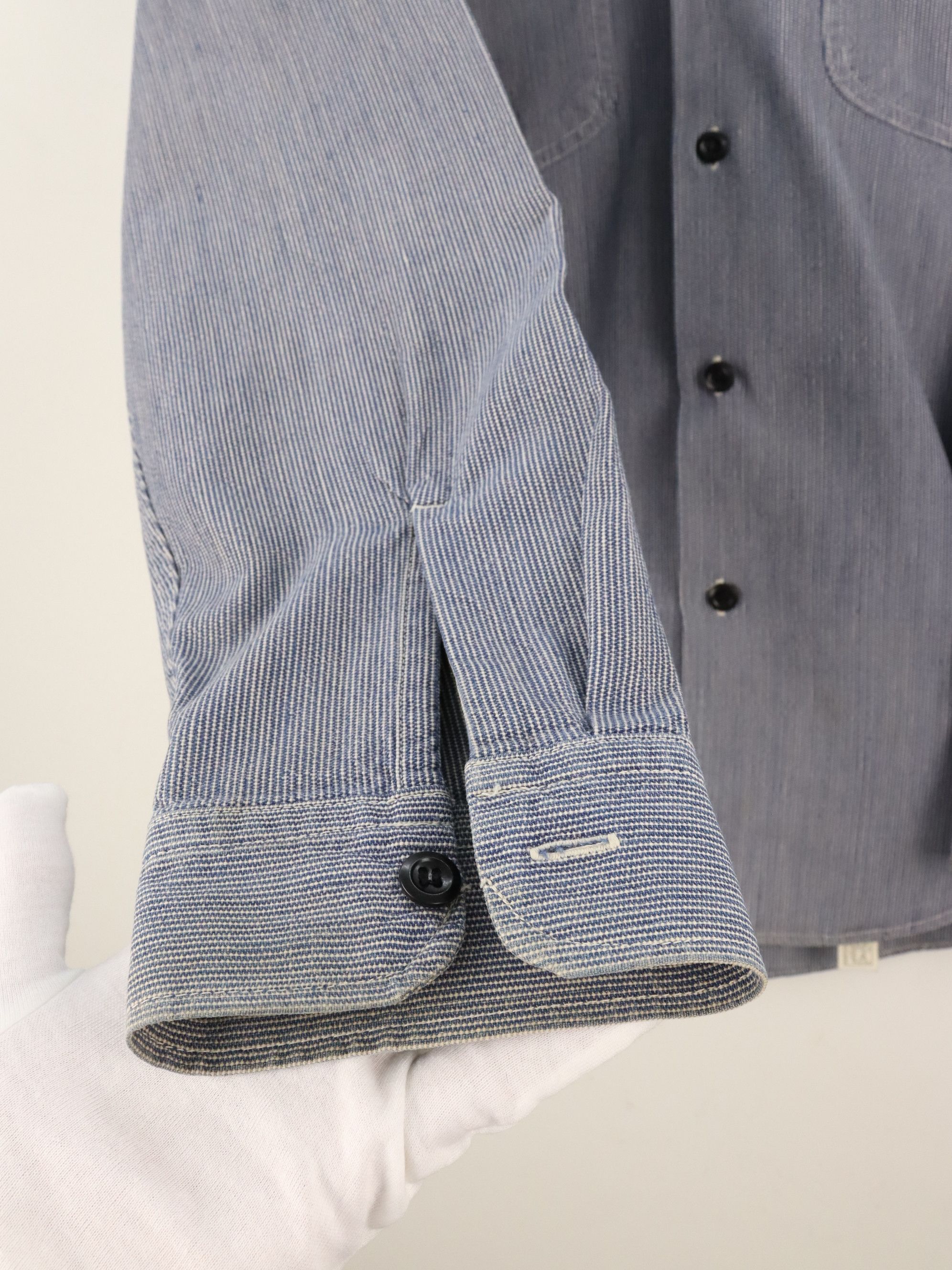 Sugar Cane × Toyo Enterprises Sugar Cane Selvedge Hickory Workwear Longsleeve Shirt Size US L / EU 52-54 / 3 - 13 Thumbnail