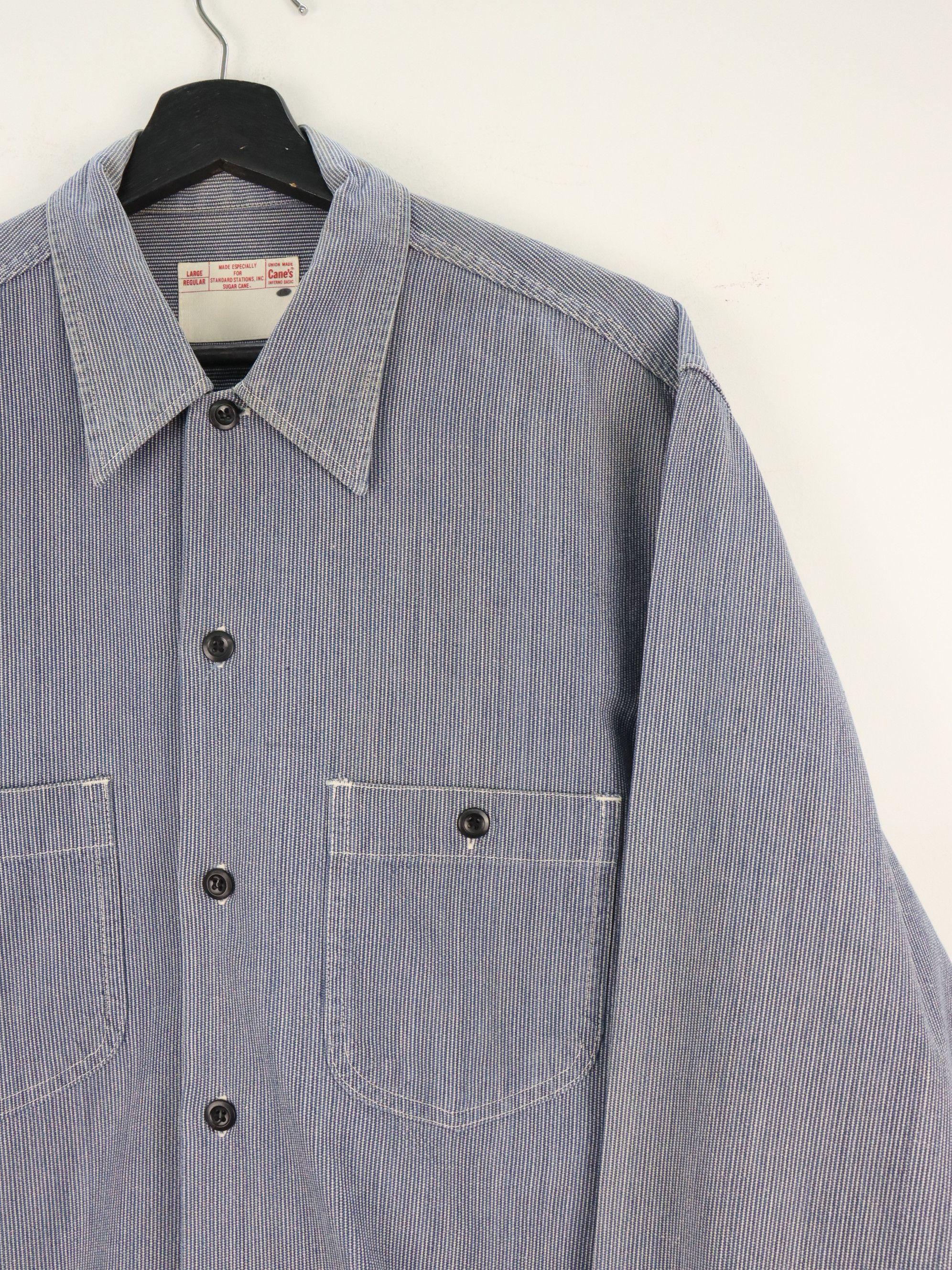 Sugar Cane × Toyo Enterprises Sugar Cane Selvedge Hickory Workwear Longsleeve Shirt Size US L / EU 52-54 / 3 - 4 Thumbnail