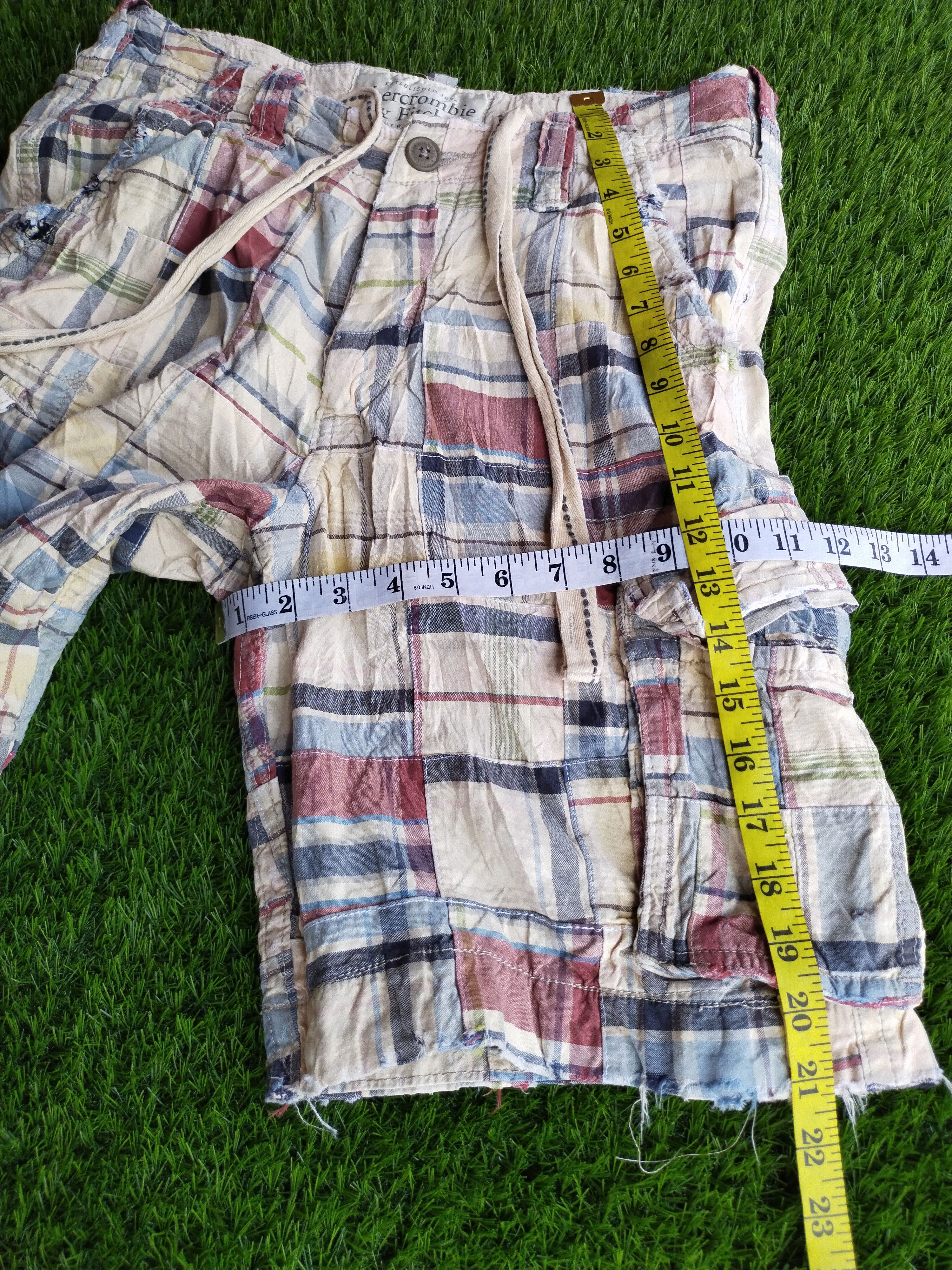 Abercrombie & Fitch × Japanese Brand Abercrombie & Fitch AF Cargo Shorts Patchwork Plaid Mens Size US 32 / EU 48 - 15 Thumbnail