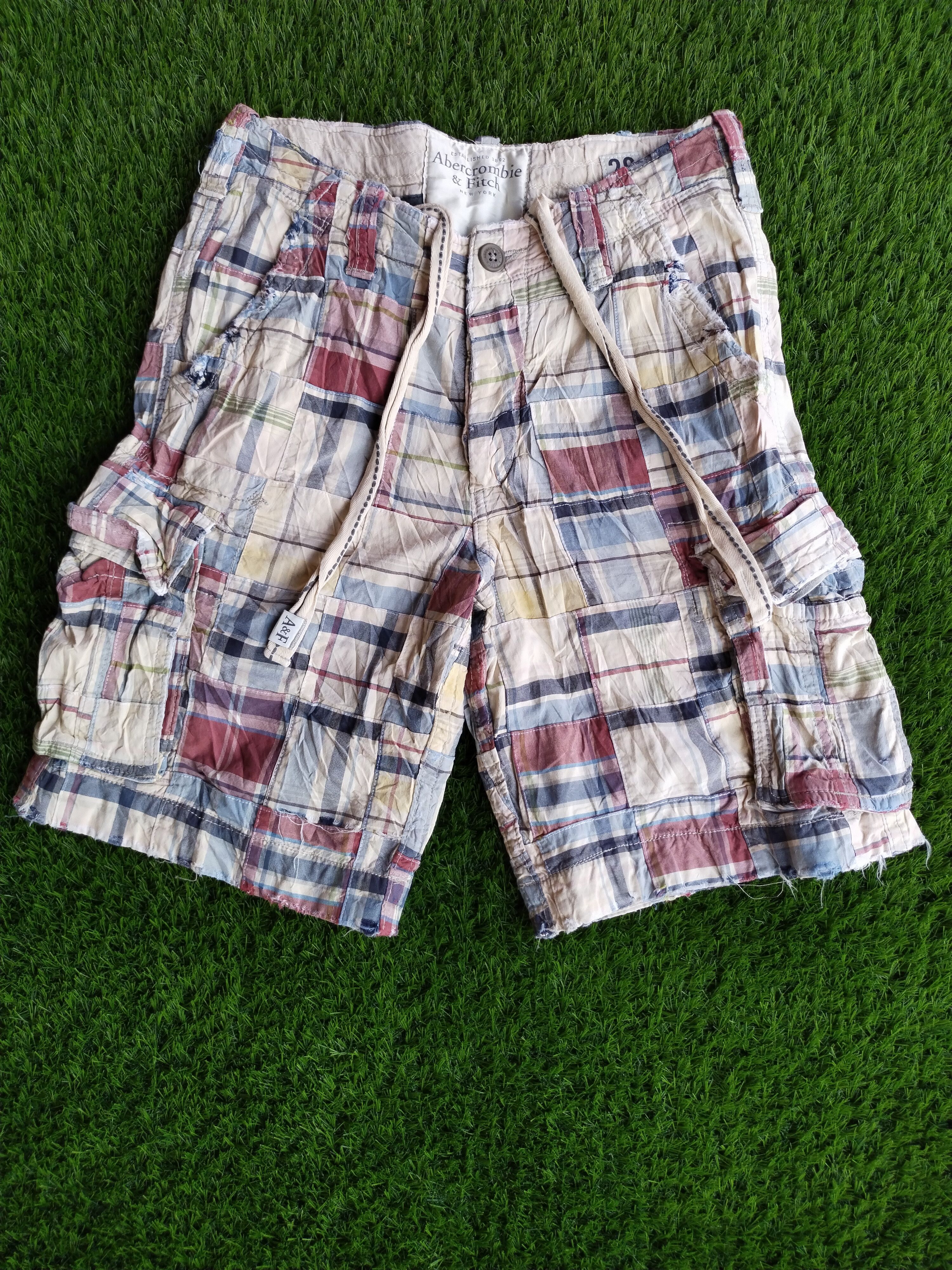 Abercrombie & Fitch × Japanese Brand Abercrombie & Fitch AF Cargo Shorts Patchwork Plaid Mens Size US 32 / EU 48 - 1 Thumbnail