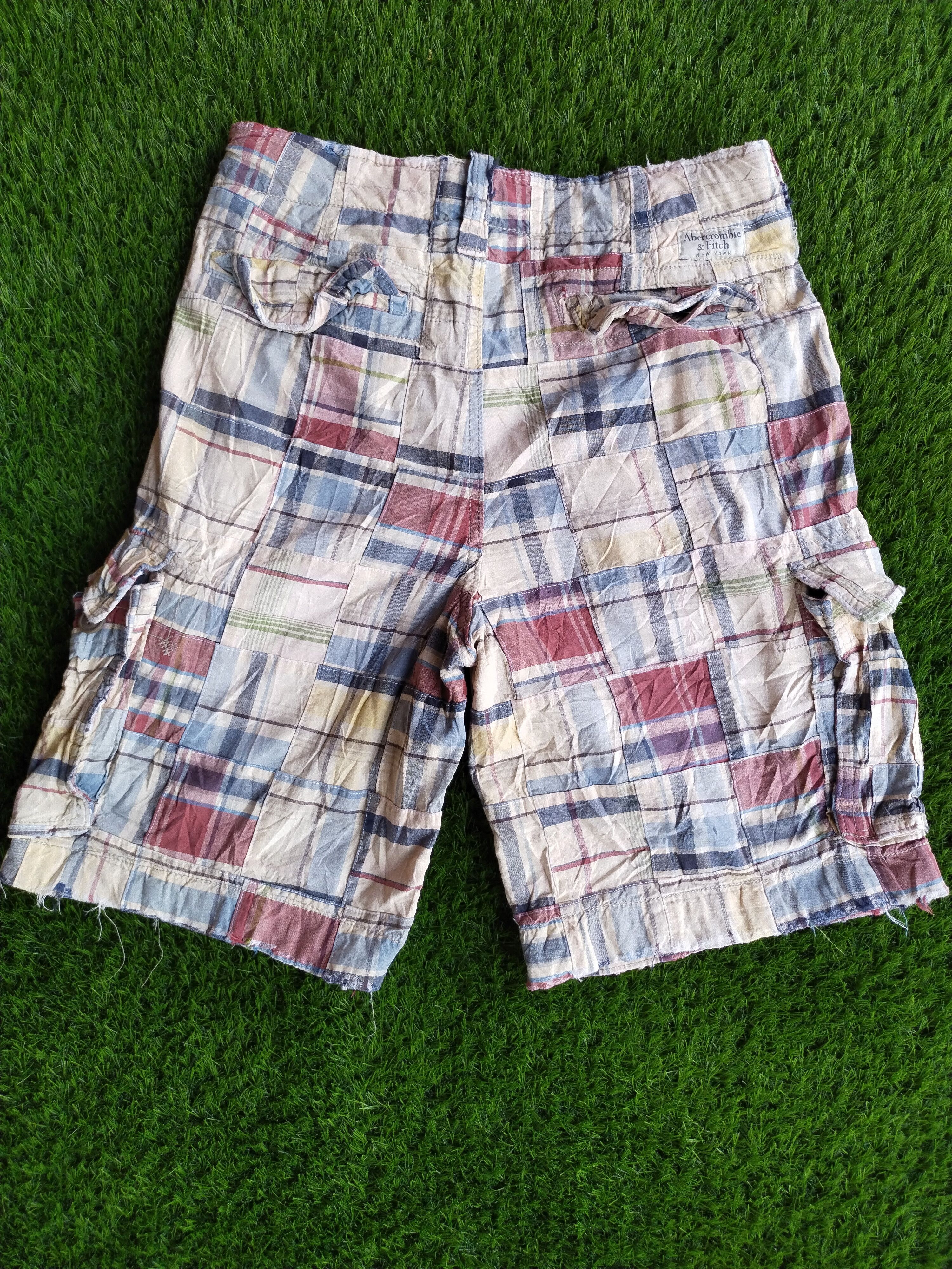 Abercrombie & Fitch × Japanese Brand Abercrombie & Fitch AF Cargo Shorts Patchwork Plaid Mens Size US 32 / EU 48 - 6 Thumbnail