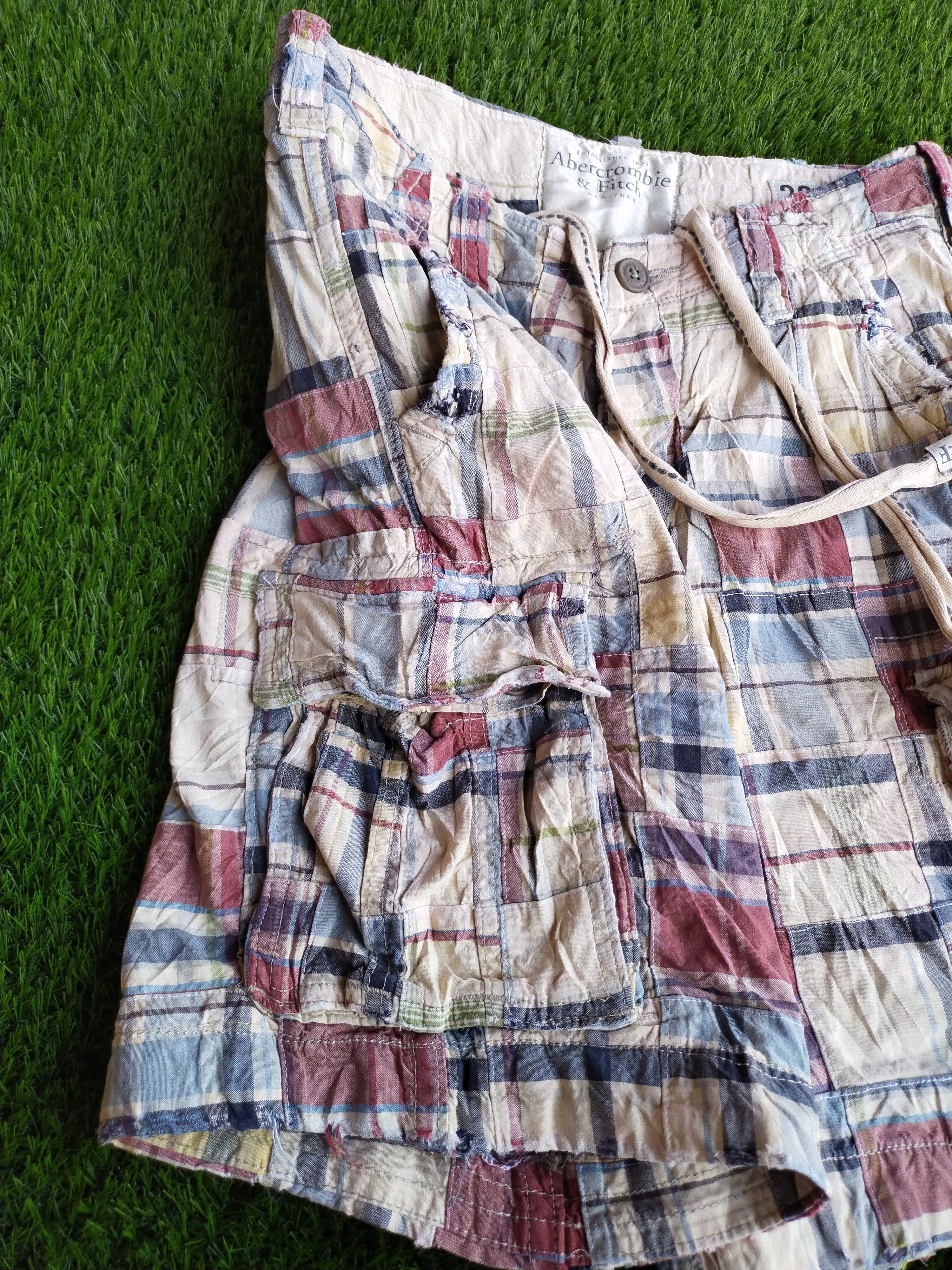 Abercrombie & Fitch × Japanese Brand Abercrombie & Fitch AF Cargo Shorts Patchwork Plaid Mens Size US 32 / EU 48 - 13 Thumbnail