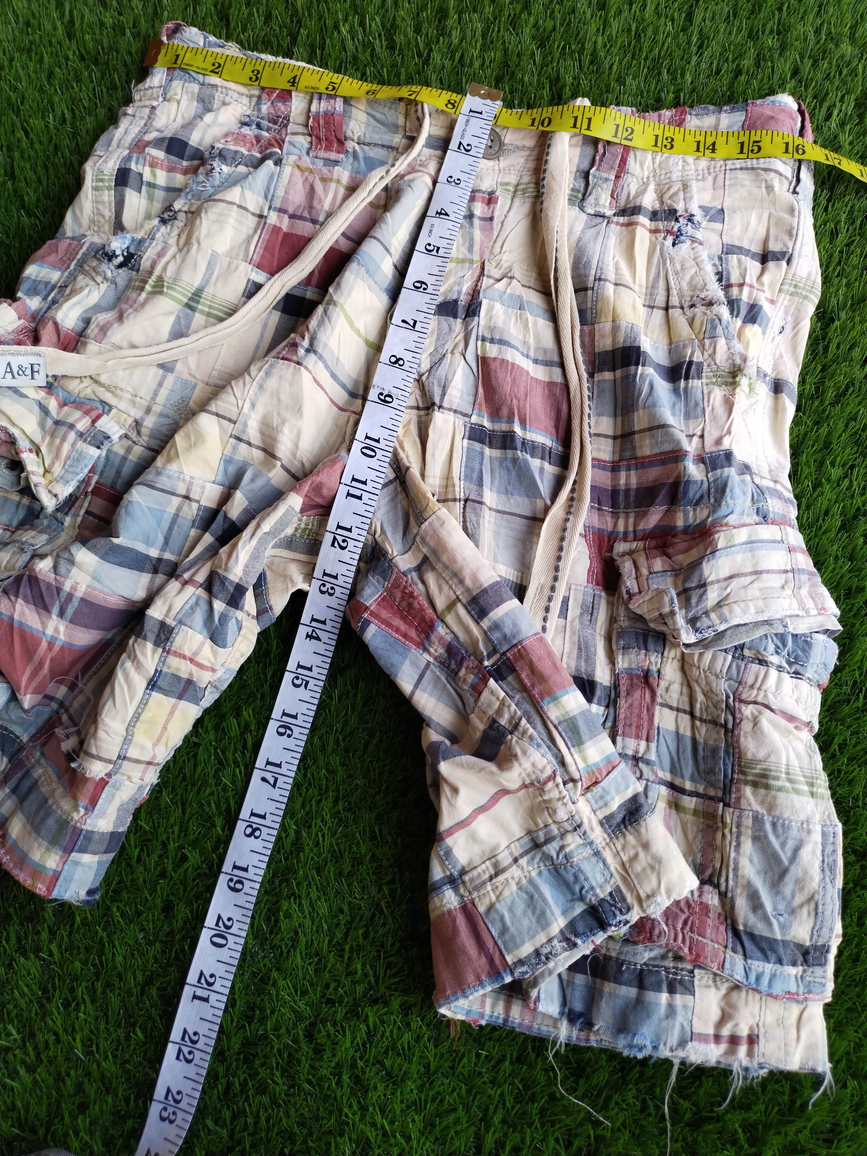 Abercrombie & Fitch × Japanese Brand Abercrombie & Fitch AF Cargo Shorts Patchwork Plaid Mens Size US 32 / EU 48 - 17 Thumbnail