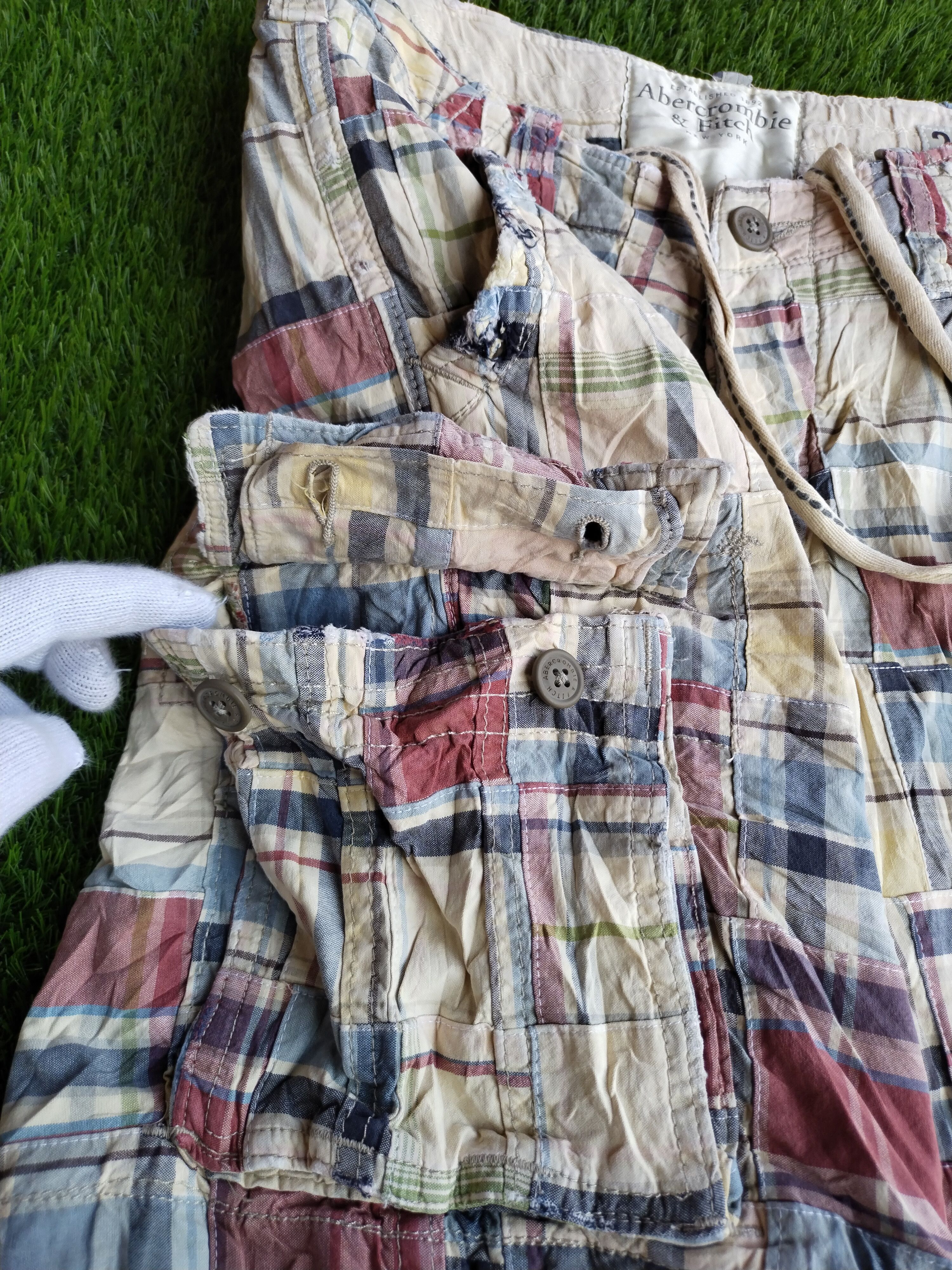 Abercrombie & Fitch × Japanese Brand Abercrombie & Fitch AF Cargo Shorts Patchwork Plaid Mens Size US 32 / EU 48 - 12 Thumbnail