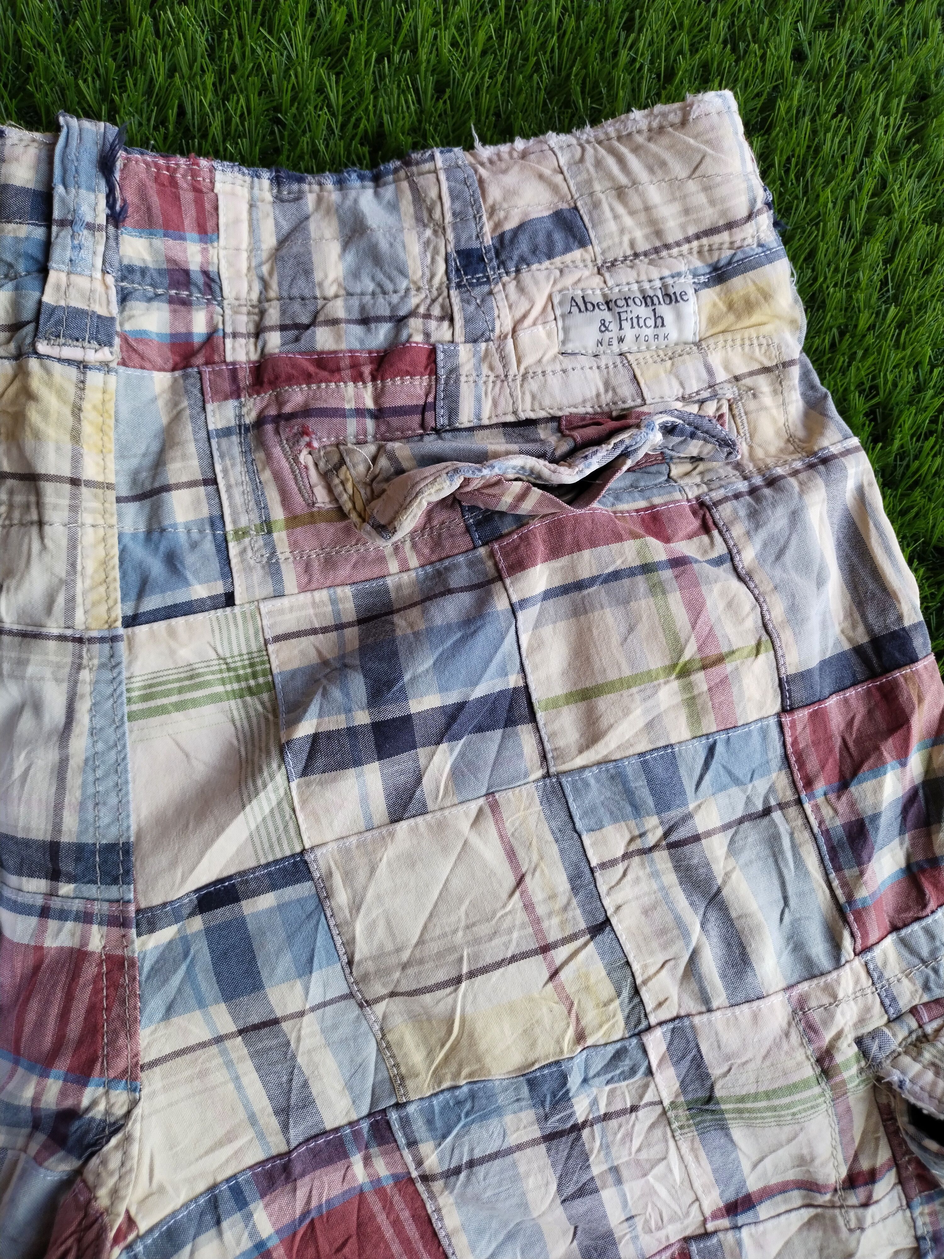 Abercrombie & Fitch × Japanese Brand Abercrombie & Fitch AF Cargo Shorts Patchwork Plaid Mens Size US 32 / EU 48 - 5 Thumbnail