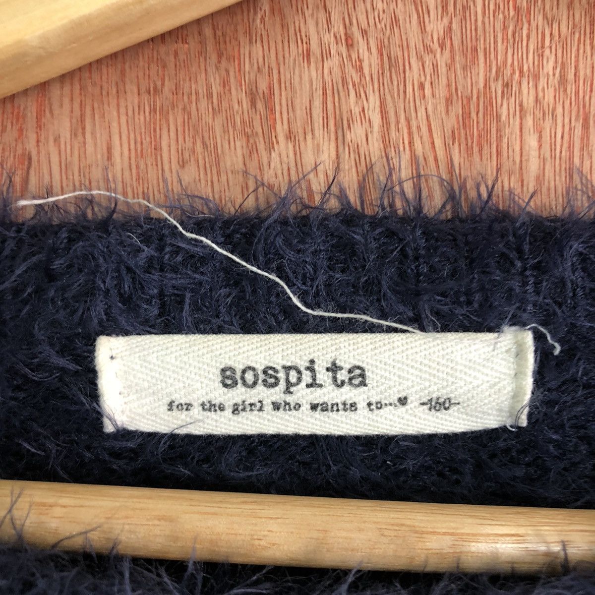 Homespun Knitwear DLL Sospita Dark Blue Mohair Shag Shaggy Knitwear #c361 Size S / US 4 / IT 40 - 9 Thumbnail