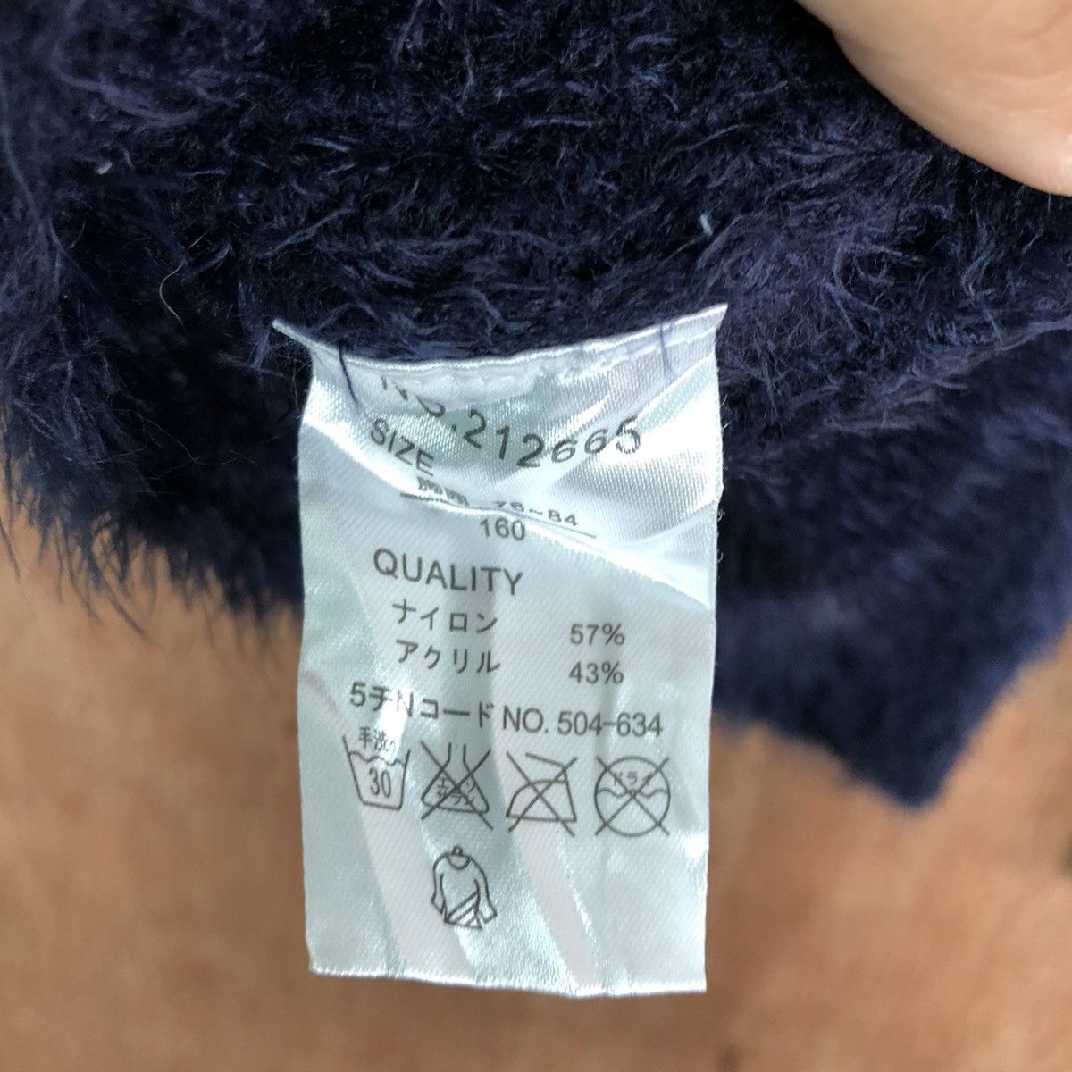 Homespun Knitwear DLL Sospita Dark Blue Mohair Shag Shaggy Knitwear #c361 Size S / US 4 / IT 40 - 11 Thumbnail