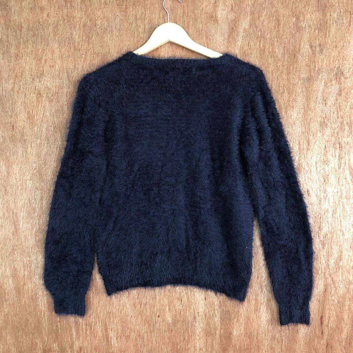Homespun Knitwear DLL Sospita Dark Blue Mohair Shag Shaggy Knitwear #c361 Size S / US 4 / IT 40 - 10 Thumbnail