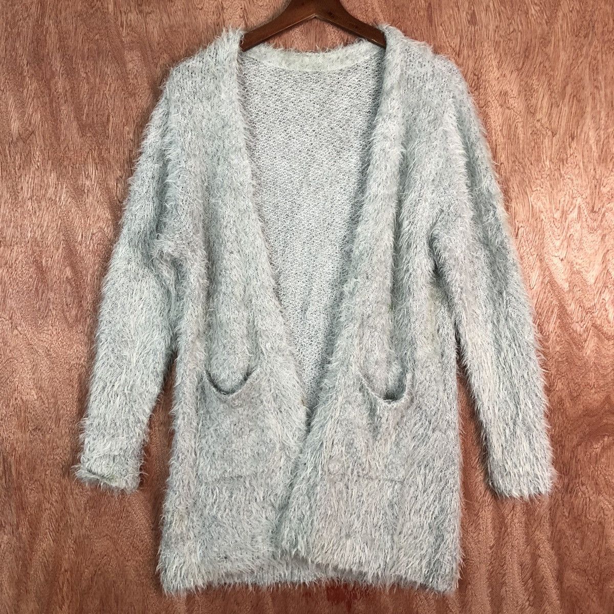 Japanese Brand DLL VIS Japan Grey Mohair shag shaggy fur Cardigan #c355 Size US M / EU 48-50 / 2 - 3 Thumbnail