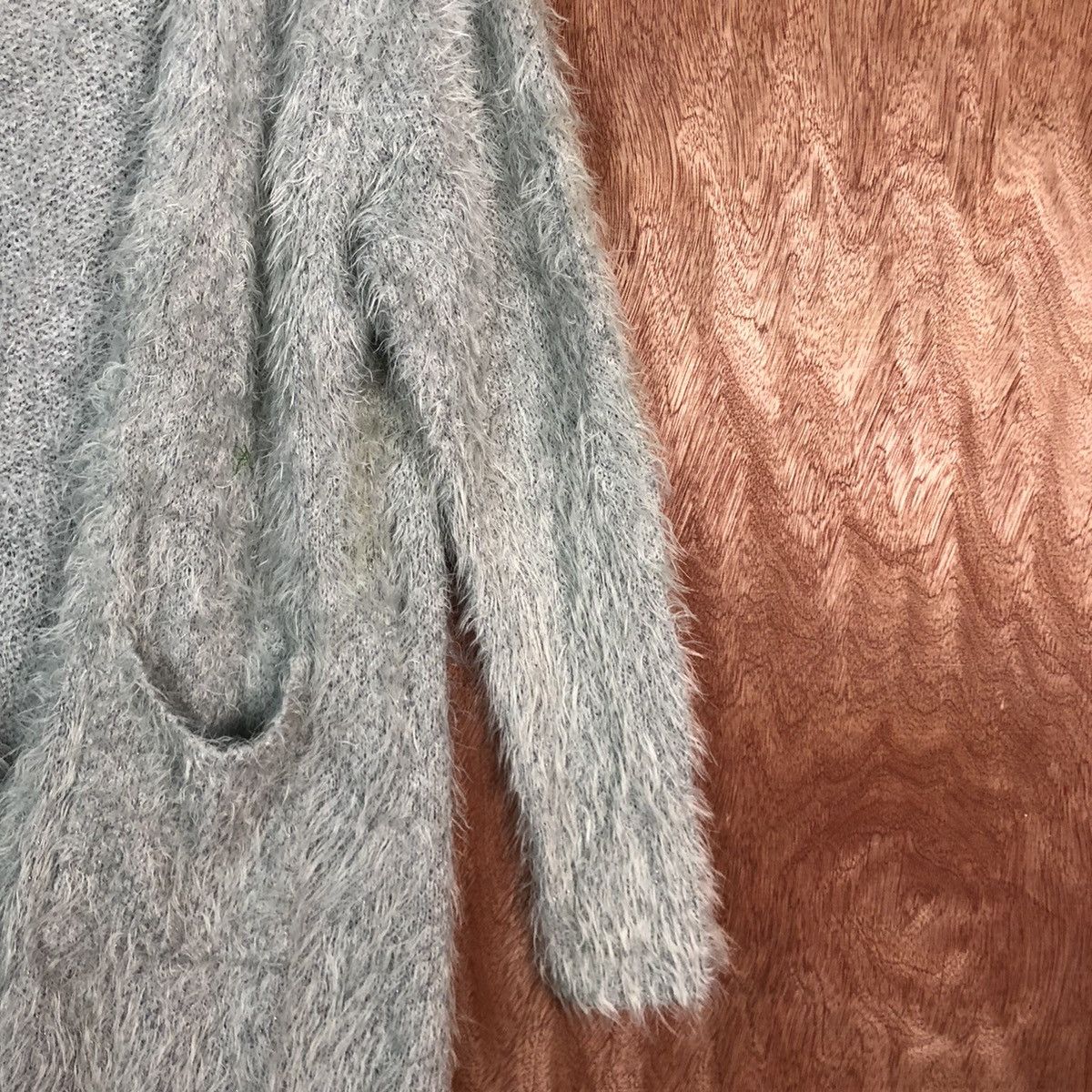 Japanese Brand DLL VIS Japan Grey Mohair shag shaggy fur Cardigan #c355 Size US M / EU 48-50 / 2 - 5 Thumbnail