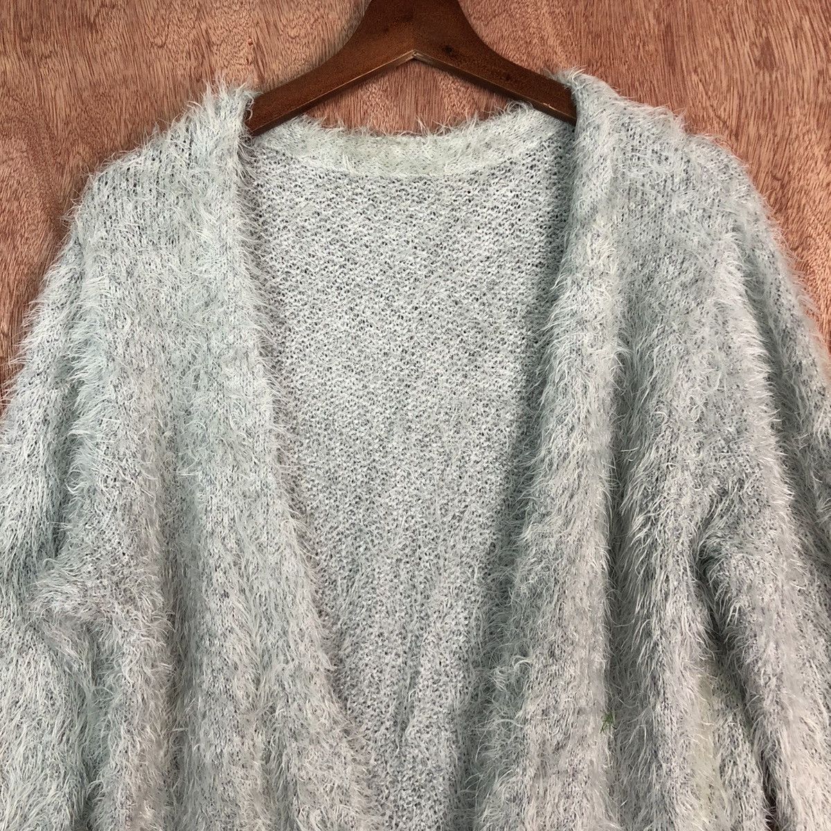 Japanese Brand DLL VIS Japan Grey Mohair shag shaggy fur Cardigan #c355 Size US M / EU 48-50 / 2 - 9 Thumbnail