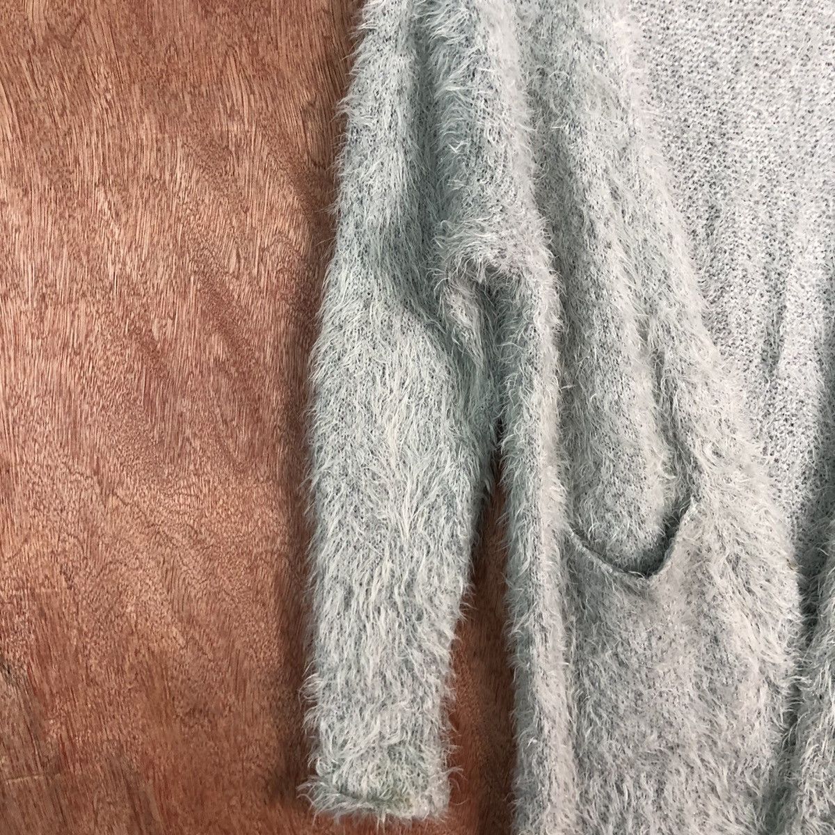 Japanese Brand DLL VIS Japan Grey Mohair shag shaggy fur Cardigan #c355 Size US M / EU 48-50 / 2 - 7 Thumbnail