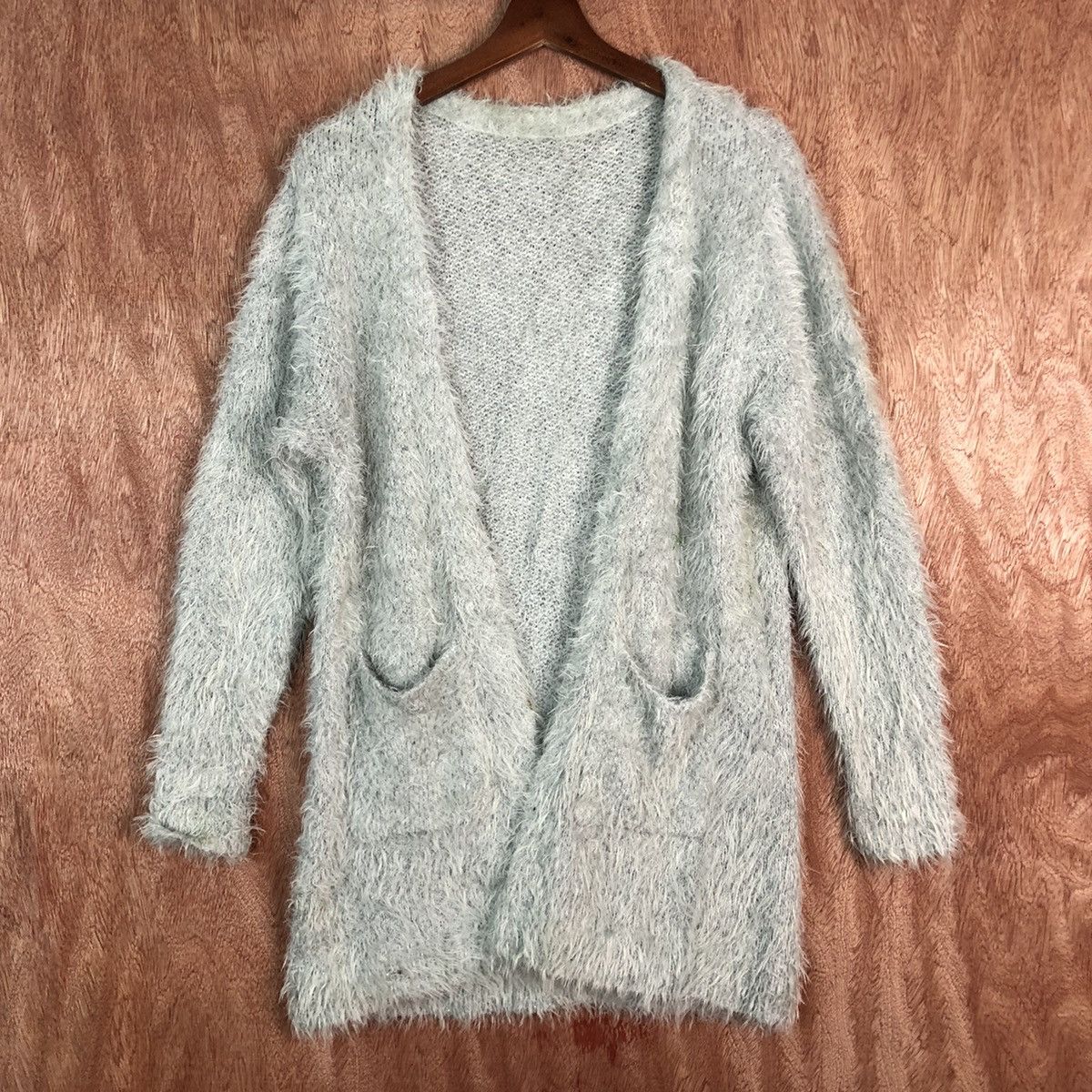 Japanese Brand DLL VIS Japan Grey Mohair shag shaggy fur Cardigan #c355 Size US M / EU 48-50 / 2 - 1 Thumbnail