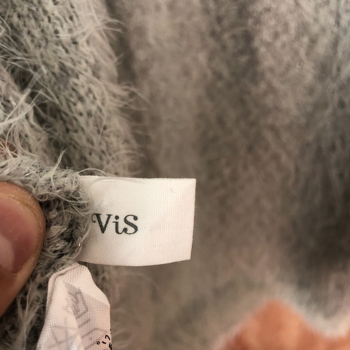 Japanese Brand DLL VIS Japan Grey Mohair shag shaggy fur Cardigan #c355 Size US M / EU 48-50 / 2 - 13 Thumbnail