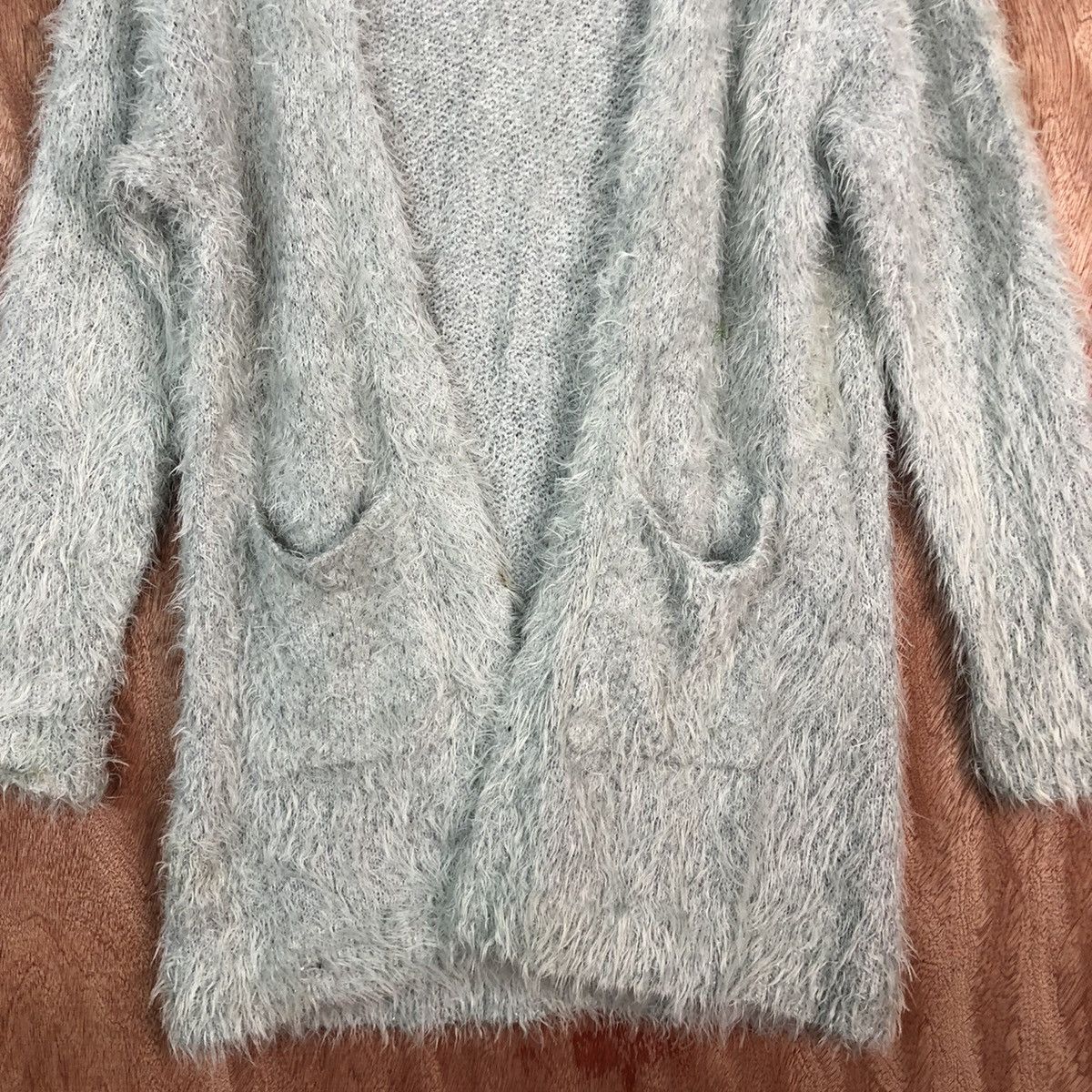 Japanese Brand DLL VIS Japan Grey Mohair shag shaggy fur Cardigan #c355 Size US M / EU 48-50 / 2 - 8 Thumbnail