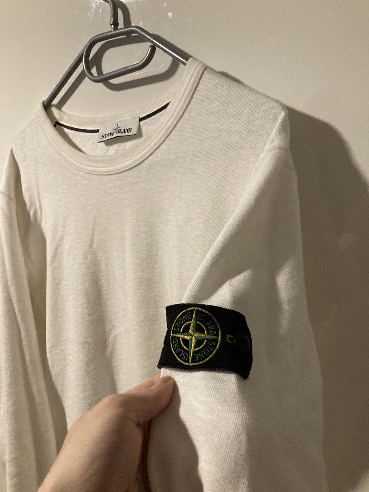 Stone Island Stone Island White Crewneck Size US L / EU 52-54 / 3 - 2 Thumbnail