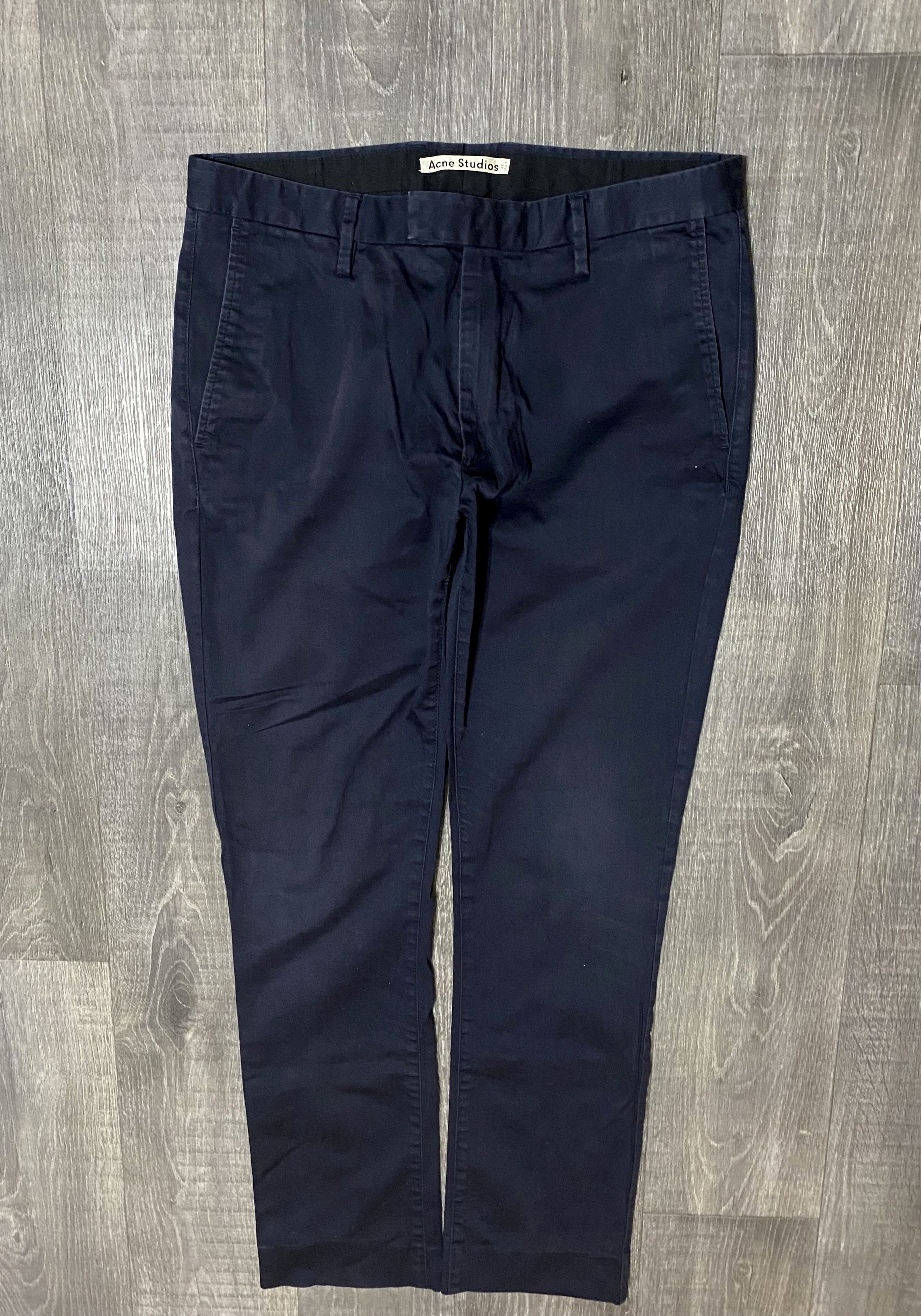 Acne Studios Acne Studios Max Satin SS14 Dyed Navy Chino Pants Trousers Size US 30 / EU 46 - 5 Thumbnail