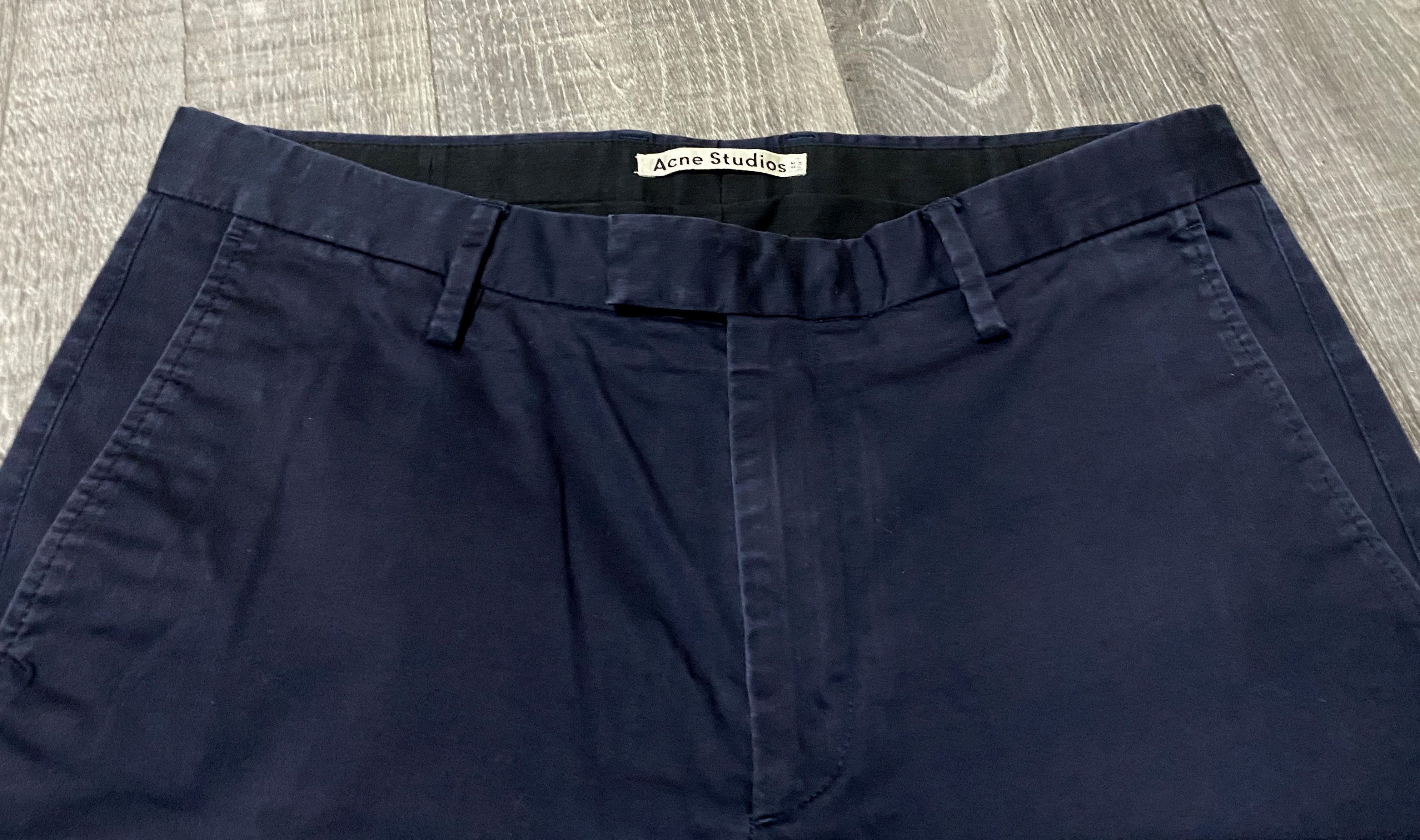 Acne Studios Acne Studios Max Satin SS14 Dyed Navy Chino Pants Trousers Size US 30 / EU 46 - 9 Thumbnail