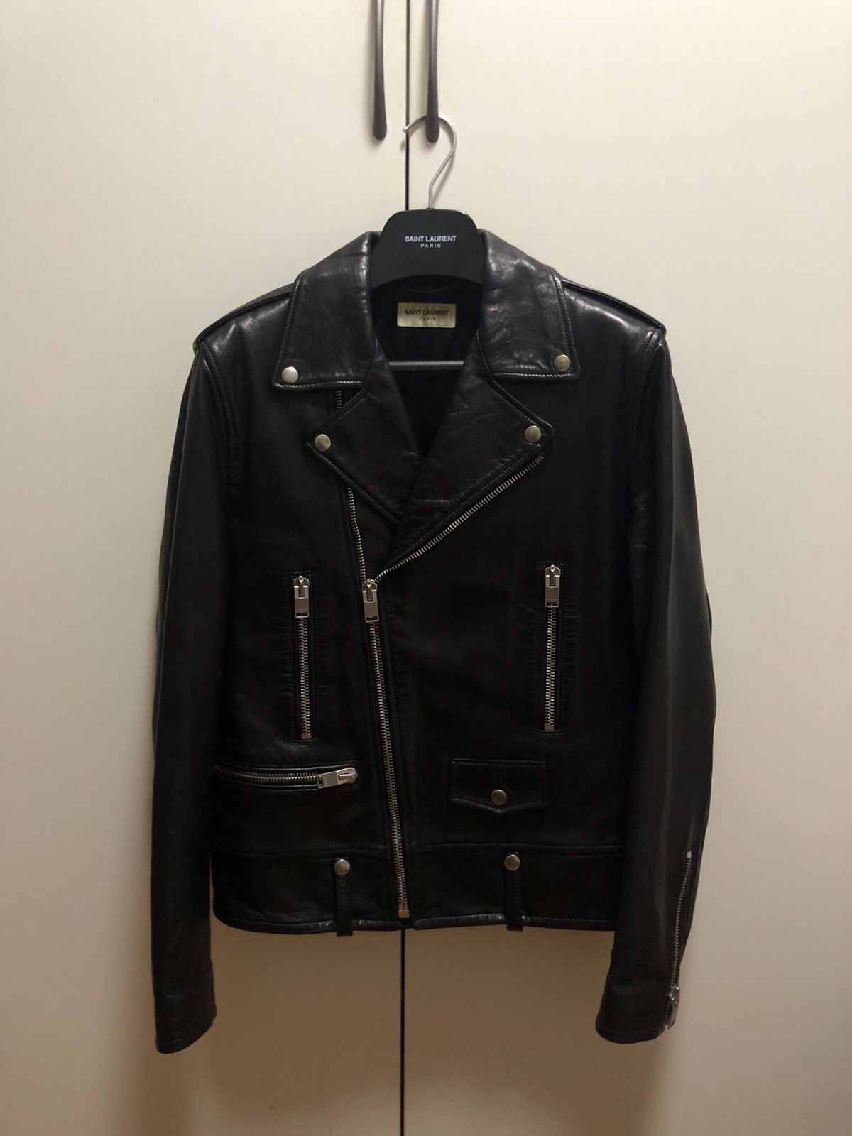 Saint Laurent Paris FW14 L01 Leather Biker Jacket sz50 | Grailed