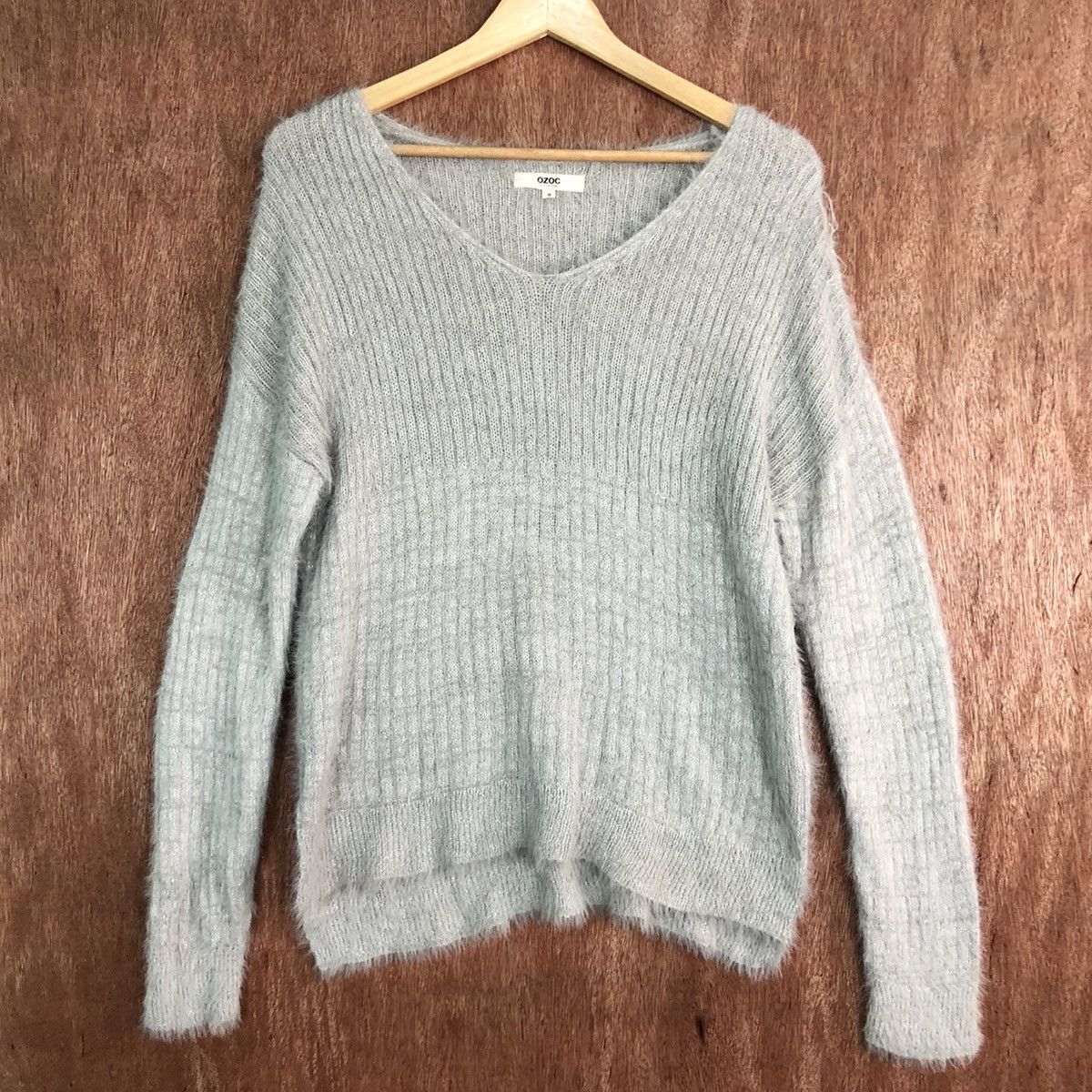 Homespun Knitwear DLL OZOC Grey mohair fur shaggy japan knitwear #c369 Size M / US 6-8 / IT 42-44 - 3 Thumbnail