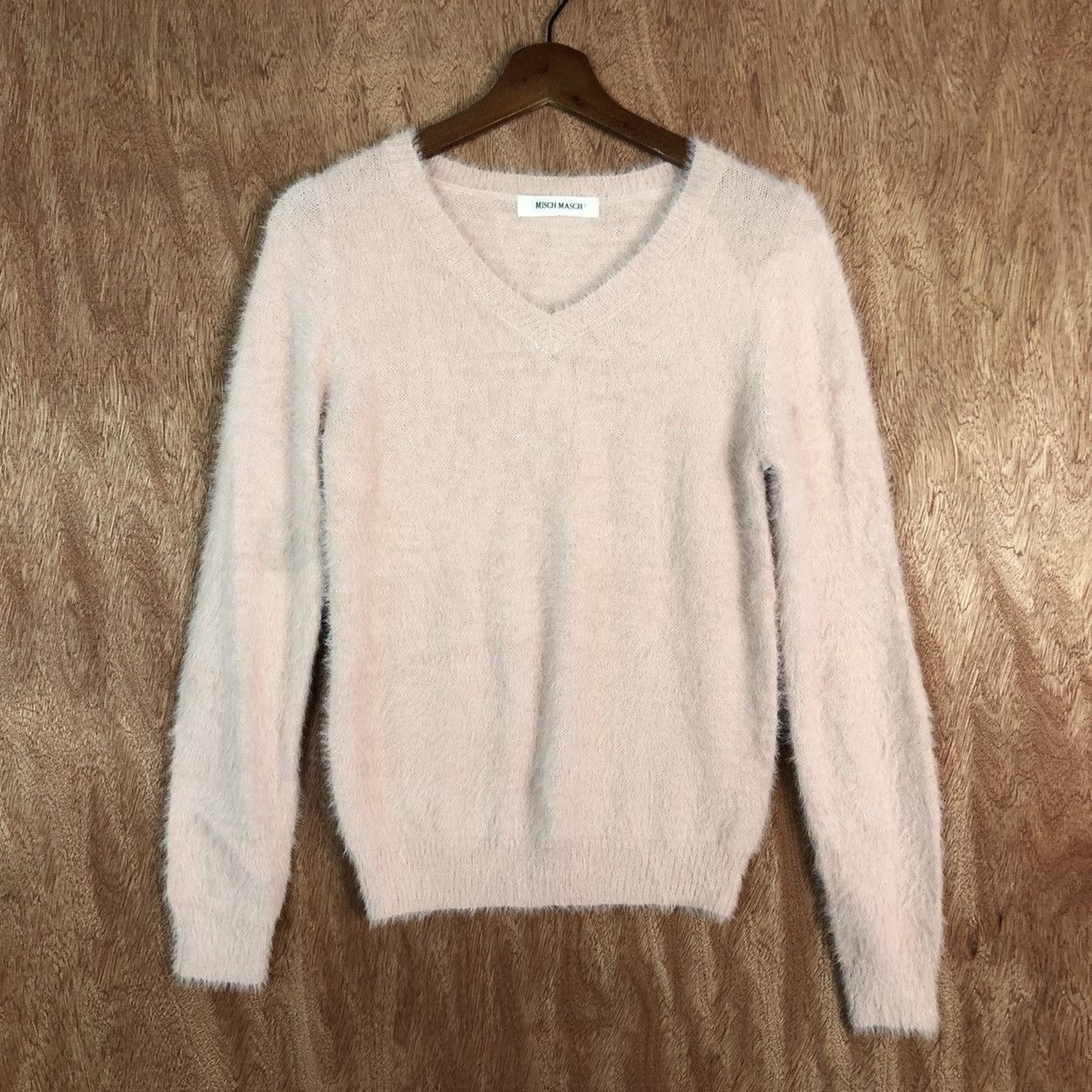 Homespun Knitwear DLL Misch Masch Light Pink Mohair Shag Shaggy knitwear #c366 Size M / US 6-8 / IT 42-44 - 3 Thumbnail