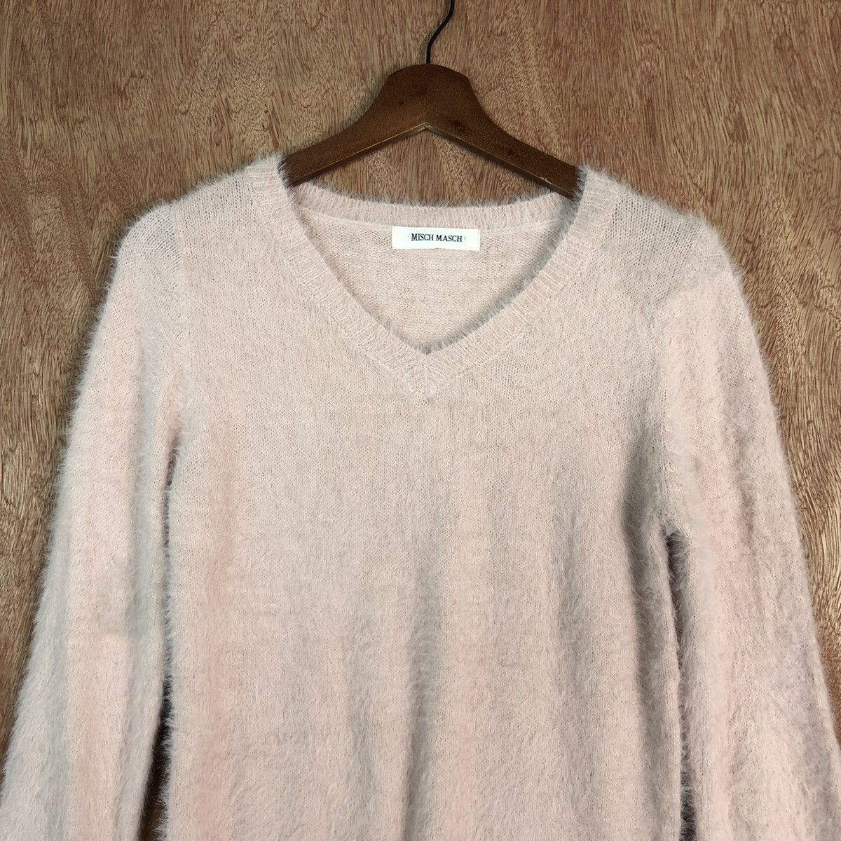 Homespun Knitwear DLL Misch Masch Light Pink Mohair Shag Shaggy knitwear #c366 Size M / US 6-8 / IT 42-44 - 2 Thumbnail