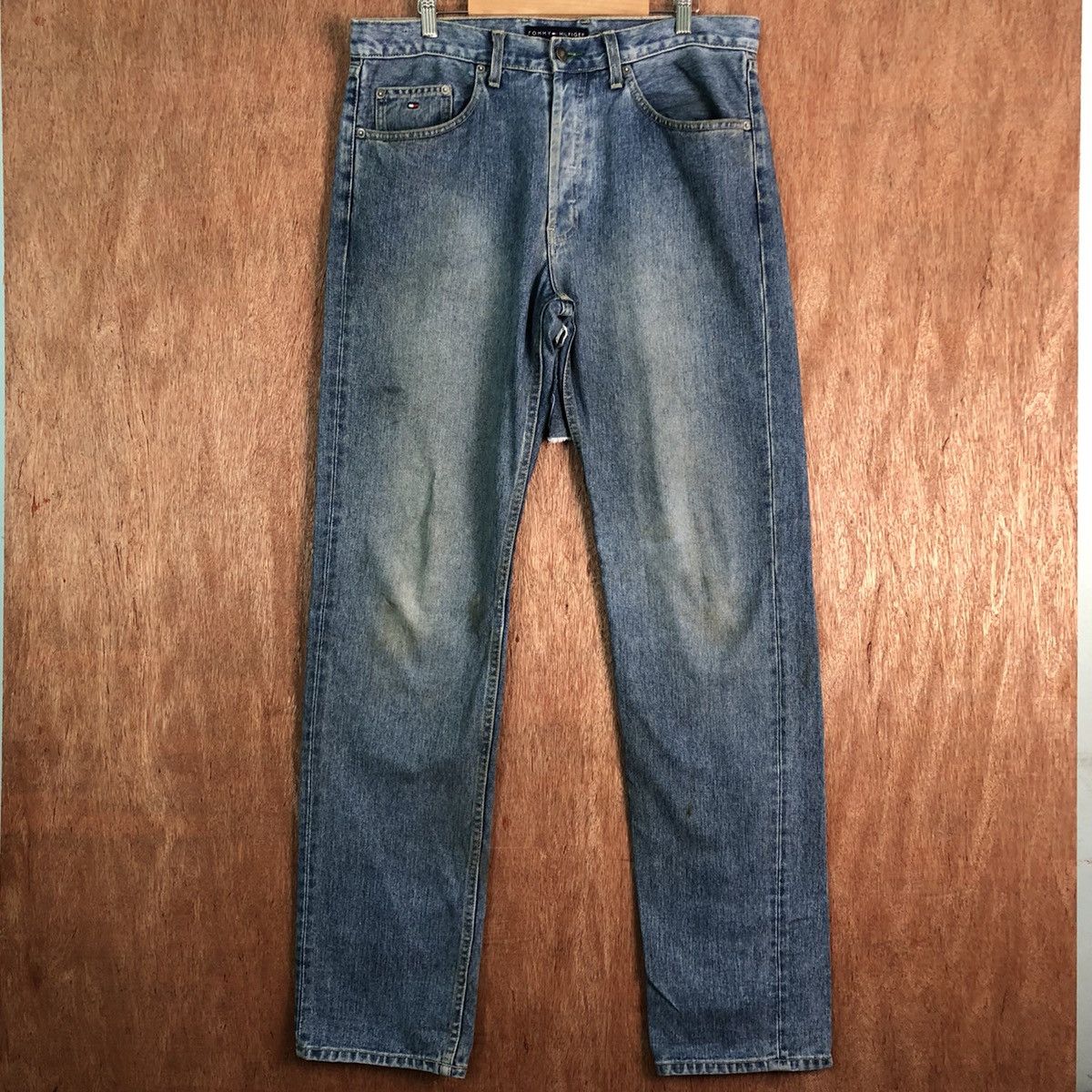 image of Blue Distressed Denim Jeans Pants C249, Men's (Size 34)