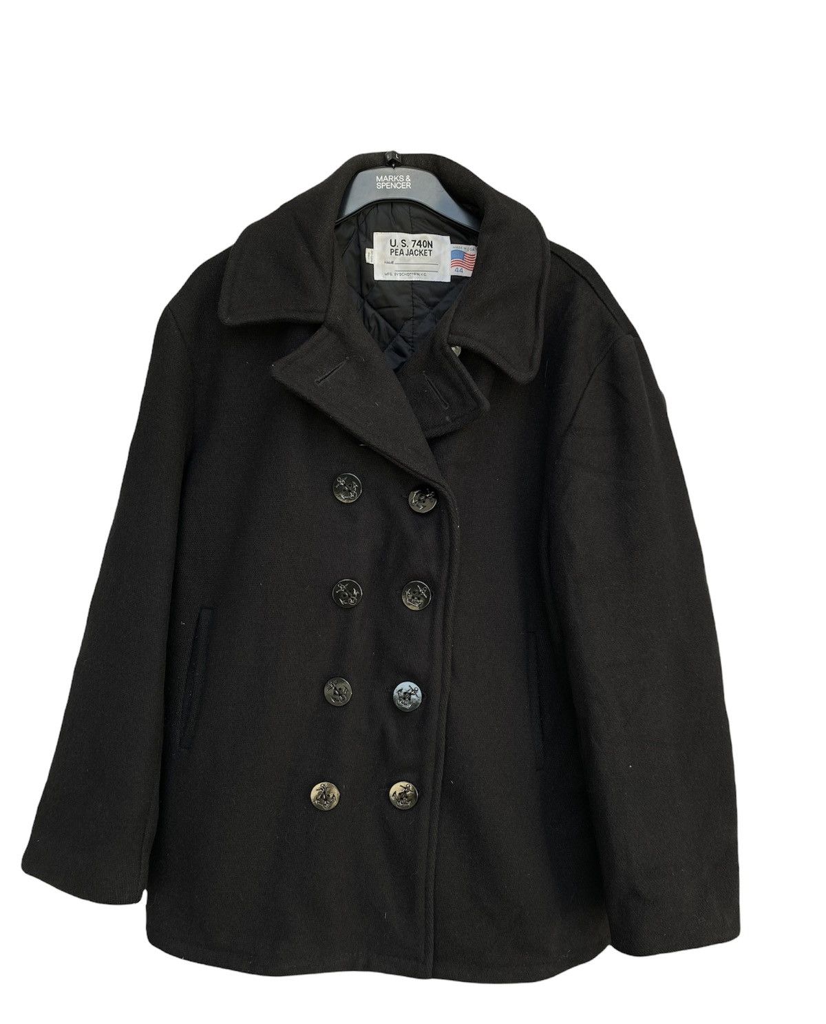 Schott SCHOTT U.S. 740 N PEA JACKET DOUBLE BREAST Size US M / EU 48-50 / 2 - 1 Thumbnail