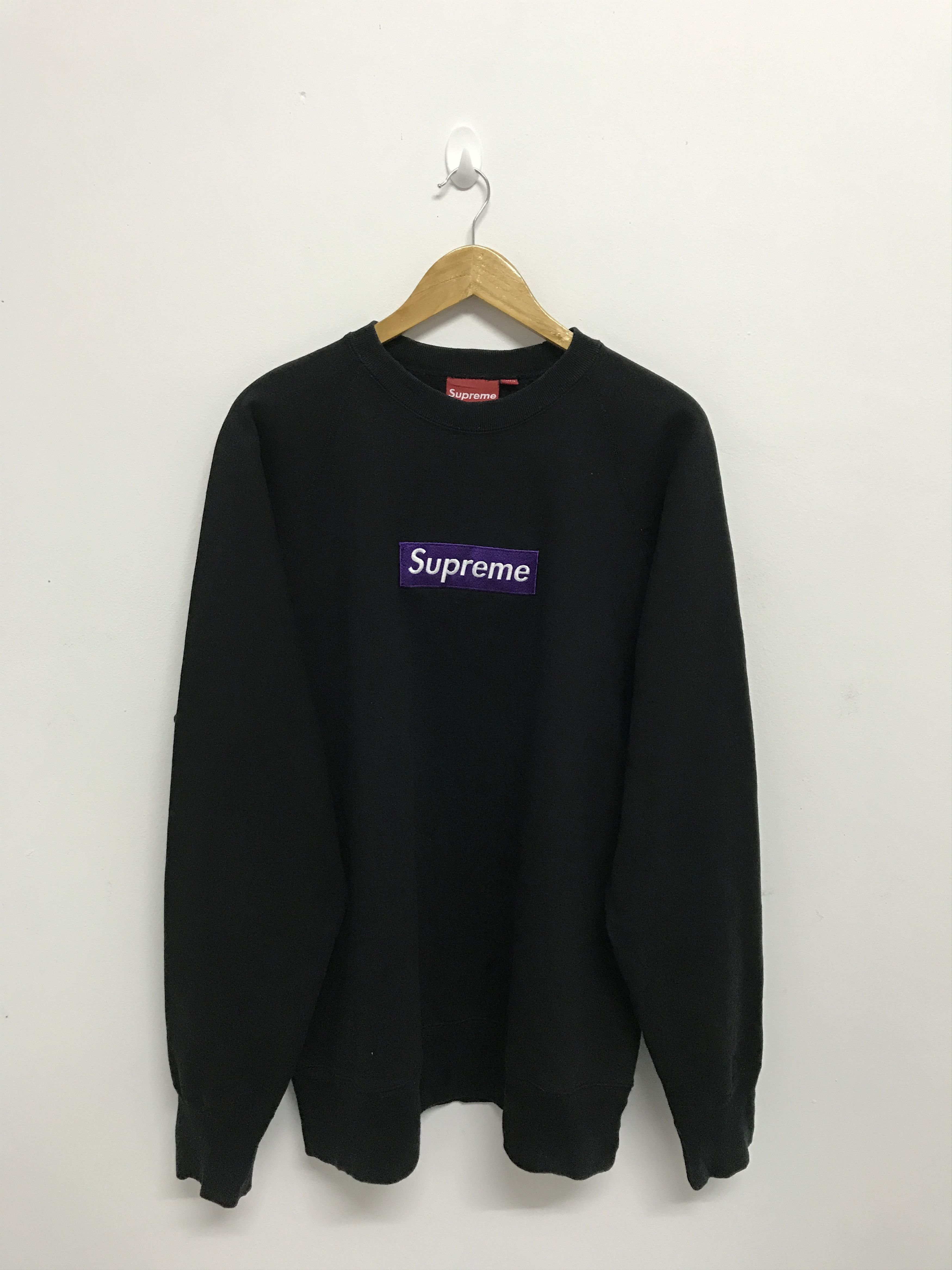 Supreme Final drop Supreme Purple Black Box Logo Crewneck Grailed
