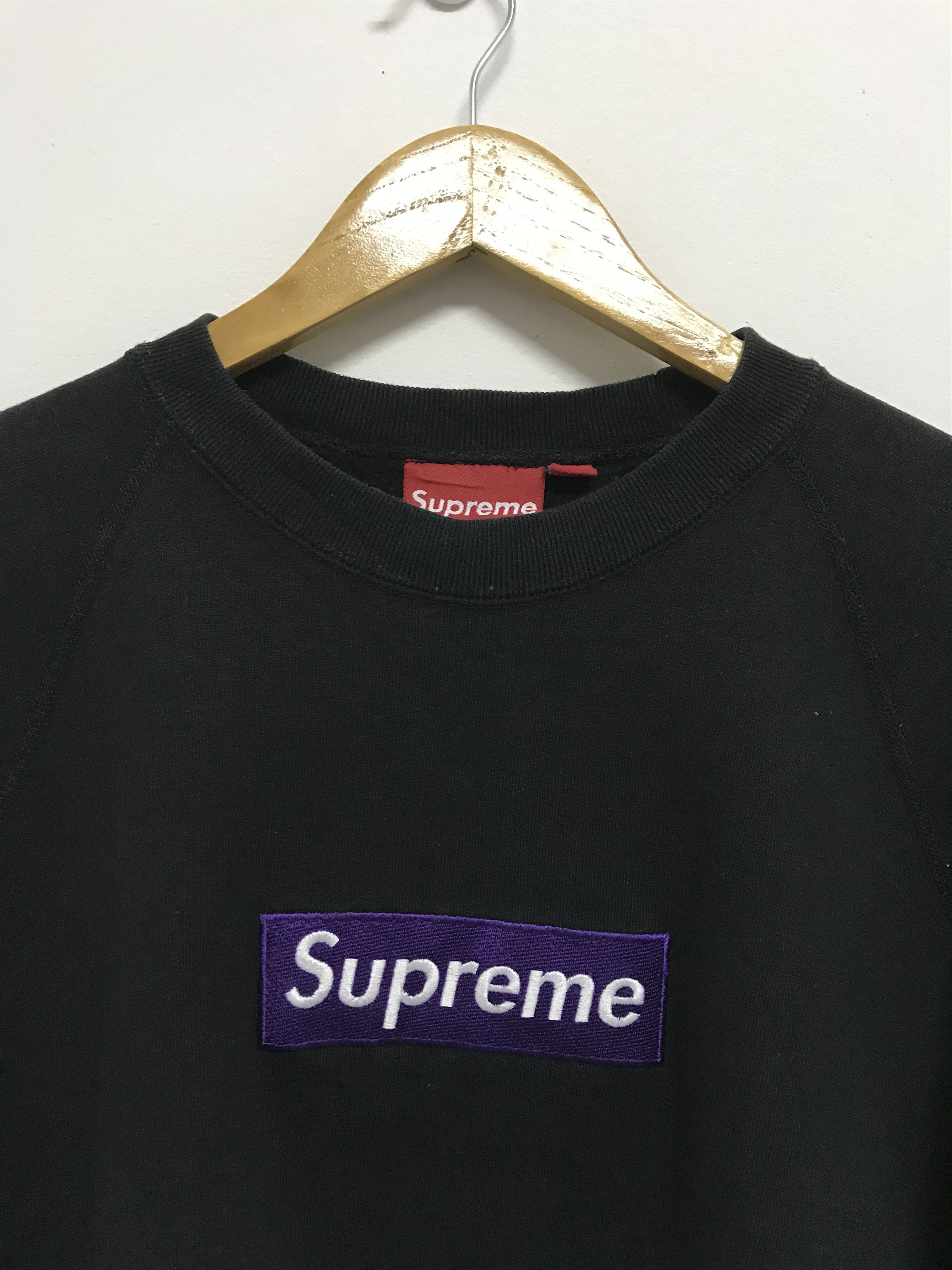 Supreme Final drop Supreme Purple Black Box Logo Crewneck Grailed