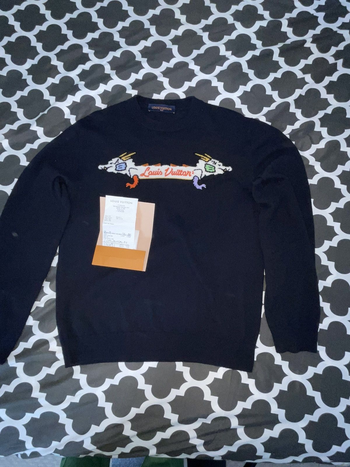 Louis Vuitton x Nigo Intarsia Jacquard Graphic Cashmere Crewneck