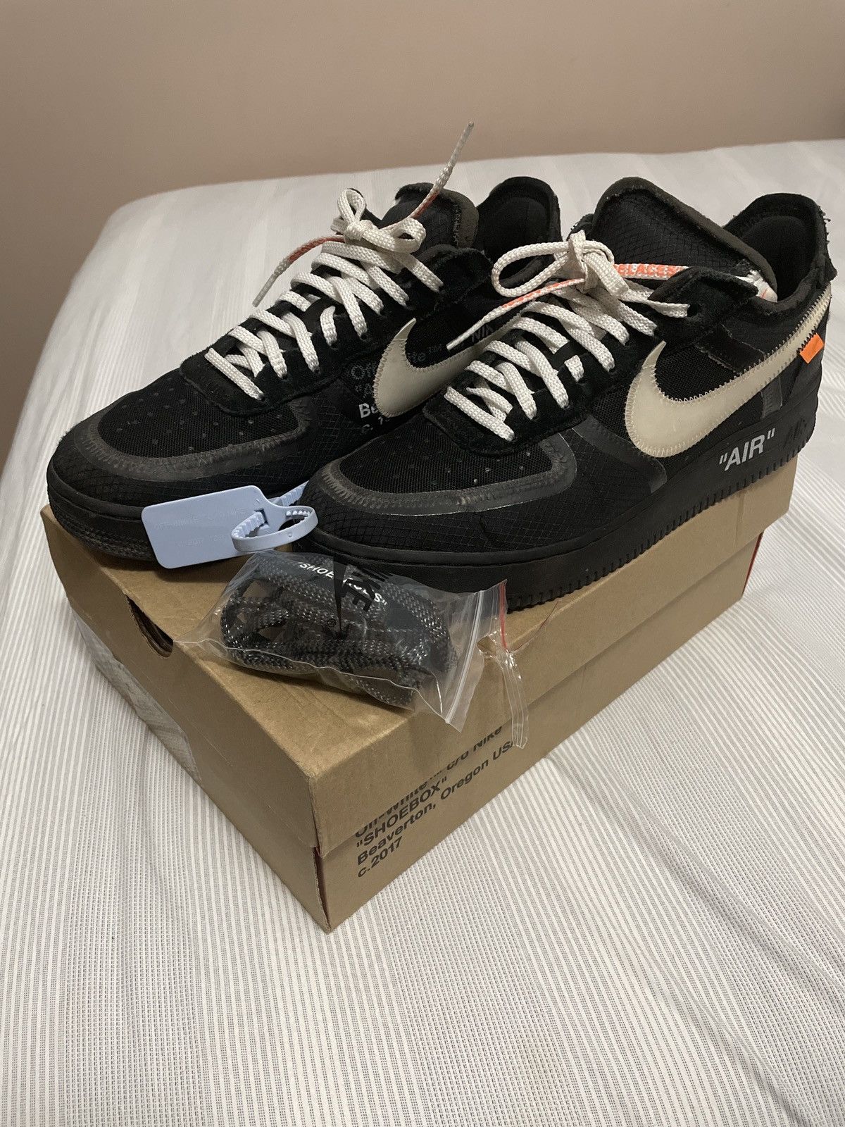 US Size 8.5 Nike Air Force 1 Low Black THE 10 Off White AO4606-001