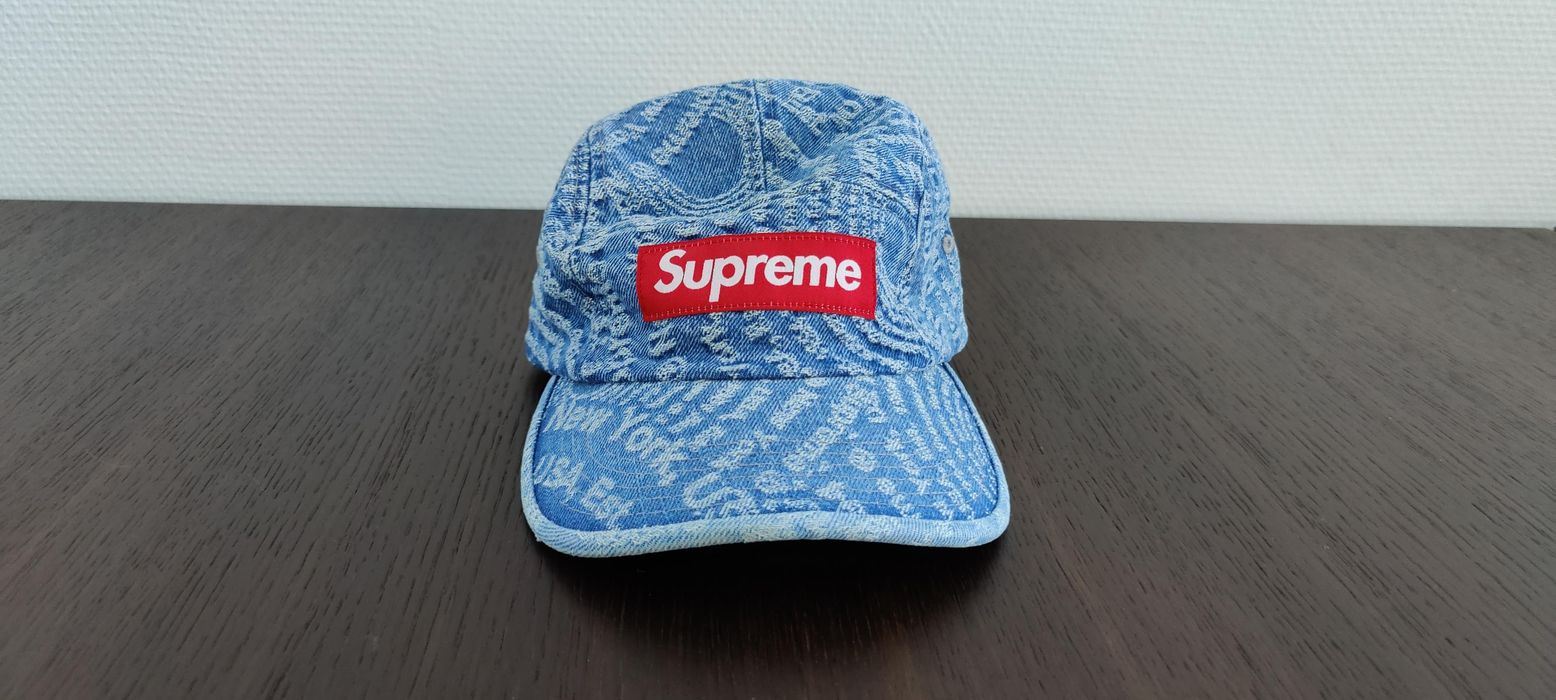 Supreme Circles Jacquard Denim Camp Cap 'Blue' | Men's Size Onesize