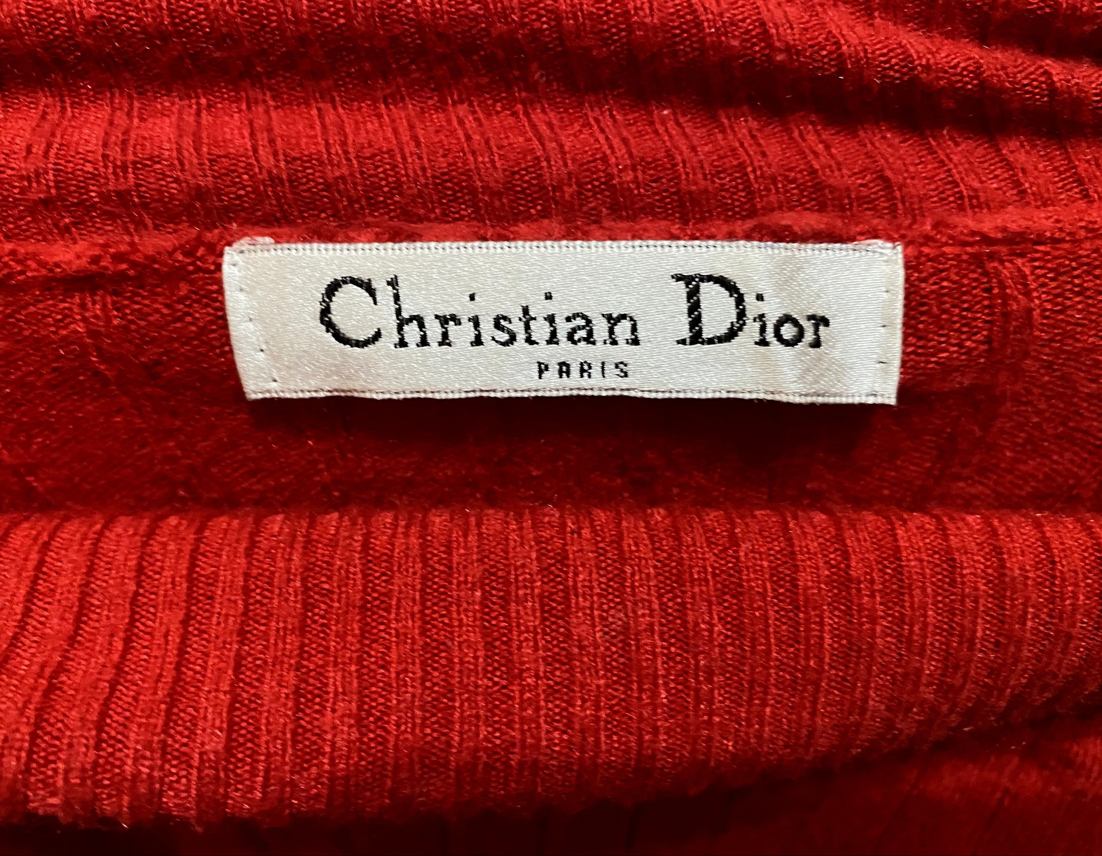 Dior Women's Christian Dior Vintage Red Turtleneck Sweater Size S / US 4 / IT 40 - 6 Thumbnail
