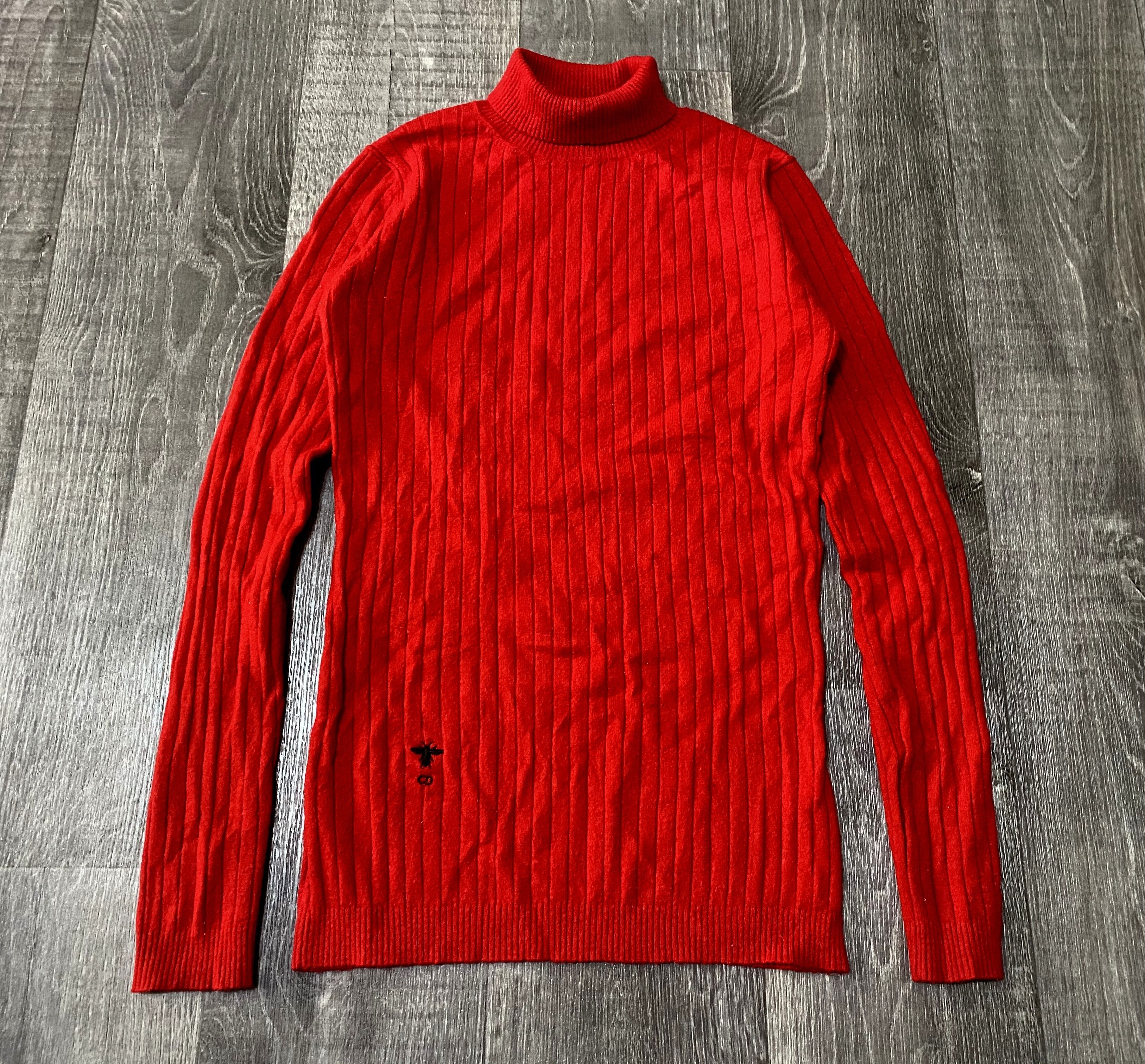 Women's Christian Dior Vintage Red Turtleneck Sweater