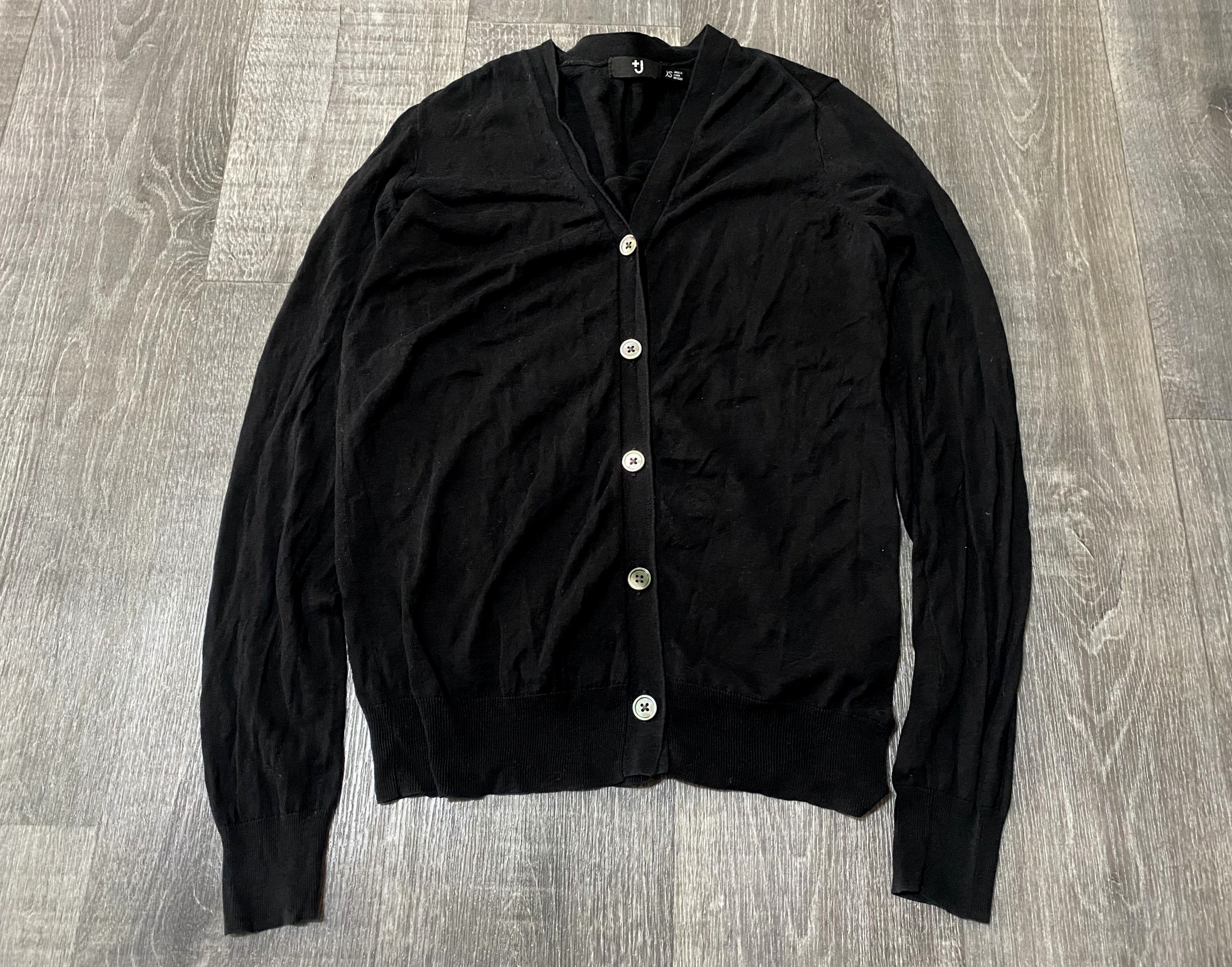 Jil Sander × Uniqlo Jil Sander Uniqlo Black Silk Cotton Button Cardigan Sweater Size US XS / EU 42 / 0 - 2 Thumbnail