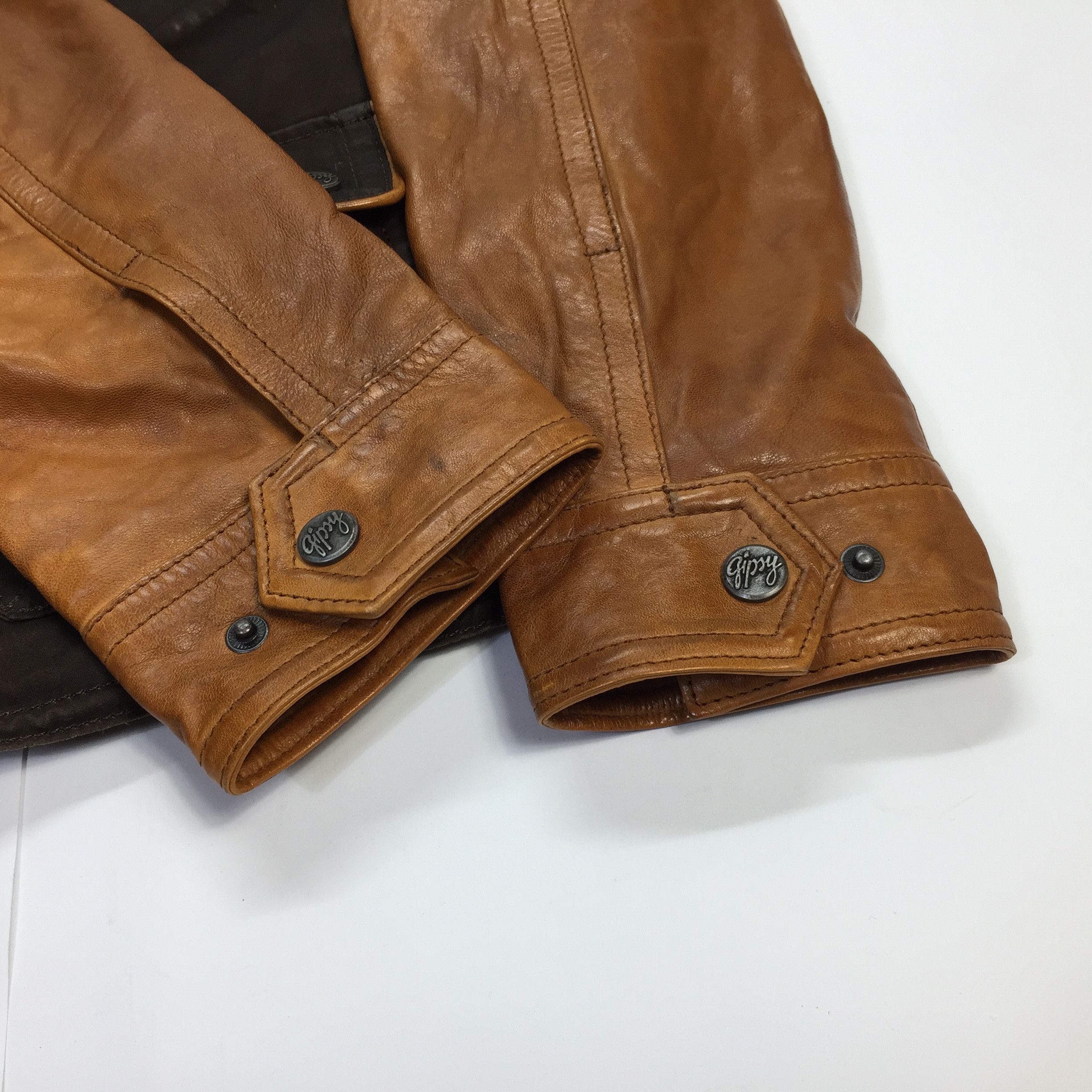 Gypsy Gipsy Wax Leather vintage Jacket Size US L / EU 52-54 / 3 - 9 Thumbnail