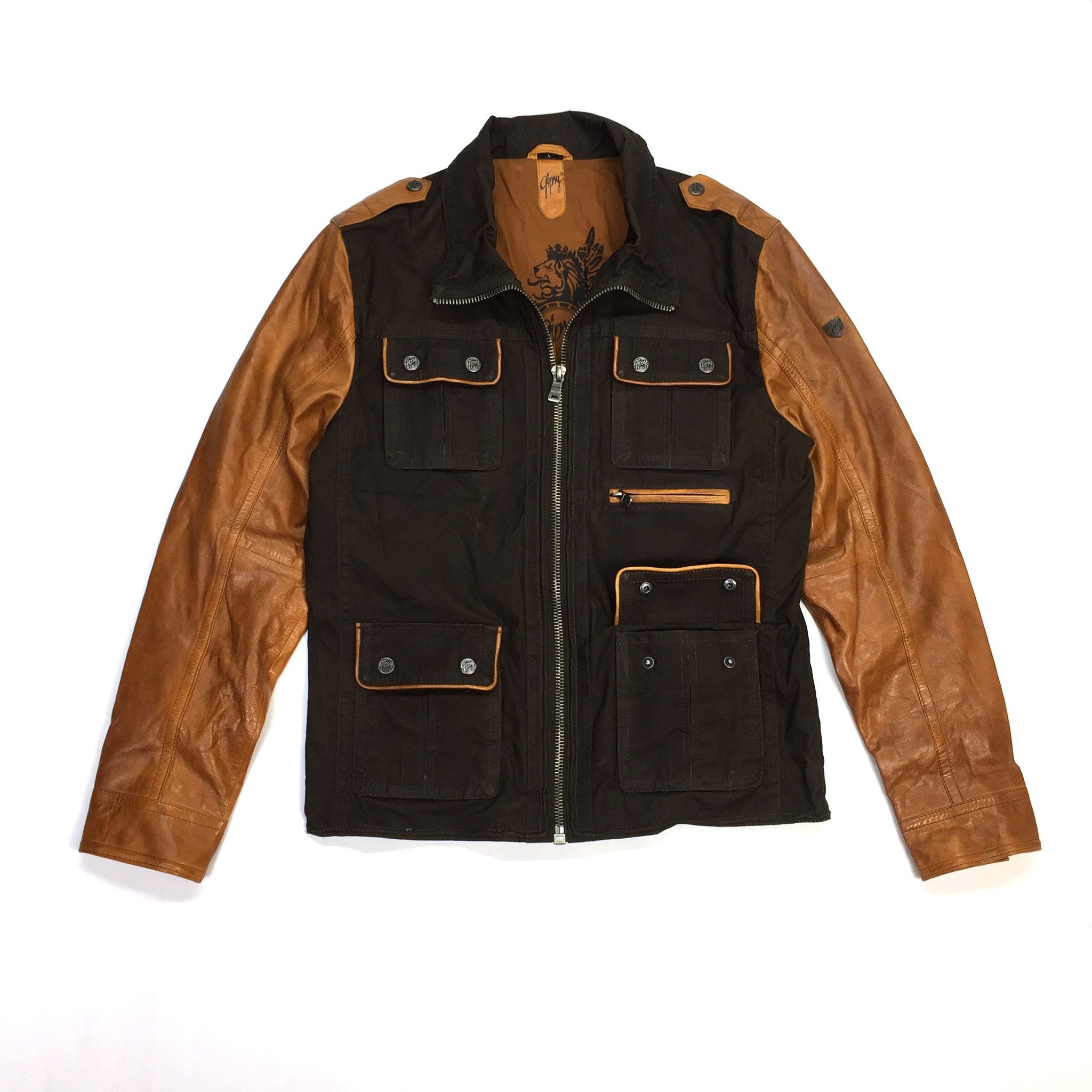 Gypsy Gipsy Wax Leather vintage Jacket Size US L / EU 52-54 / 3 - 1 Thumbnail