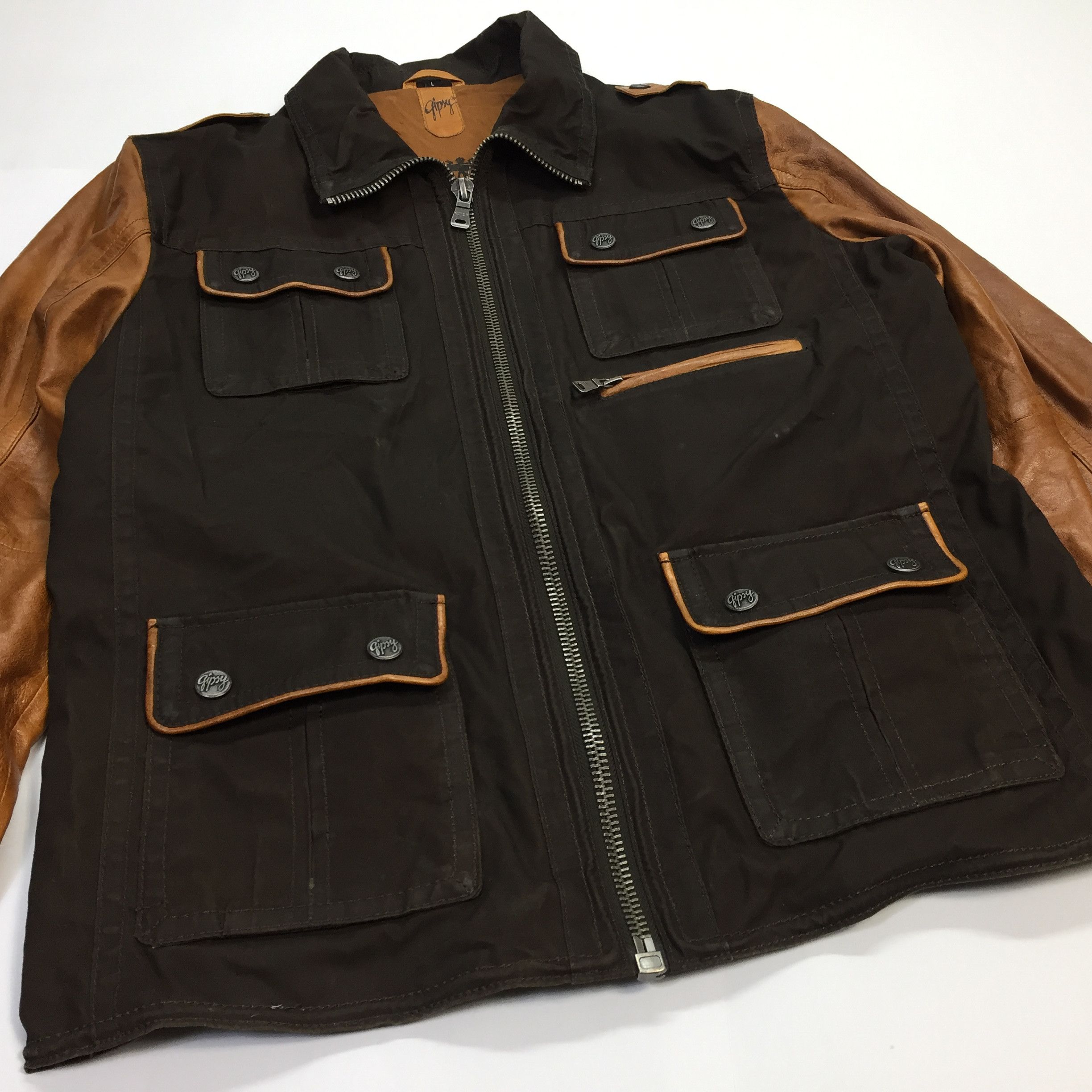 Gypsy Gipsy Wax Leather vintage Jacket Size US L / EU 52-54 / 3 - 6 Thumbnail