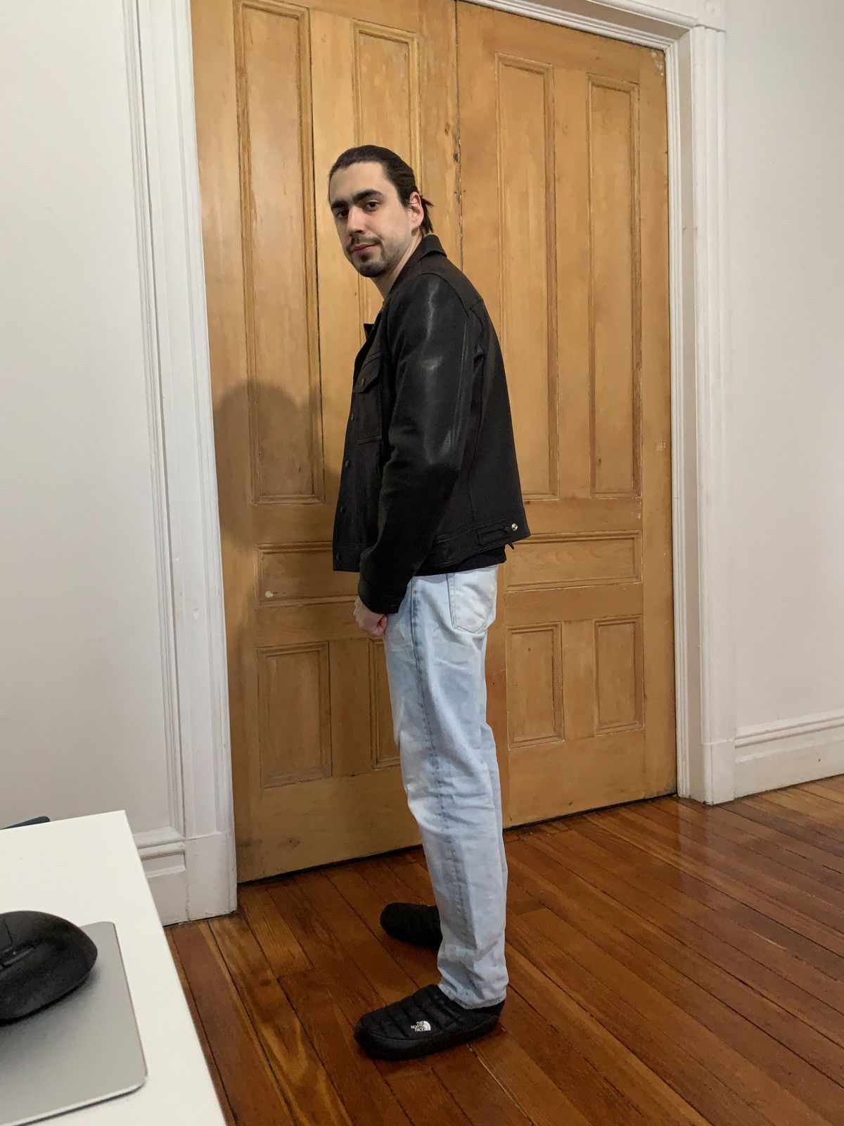 The Kooples Amazing (worn once) lamb skin leather trucker jacket Size US L / EU 52-54 / 3 - 6 Thumbnail
