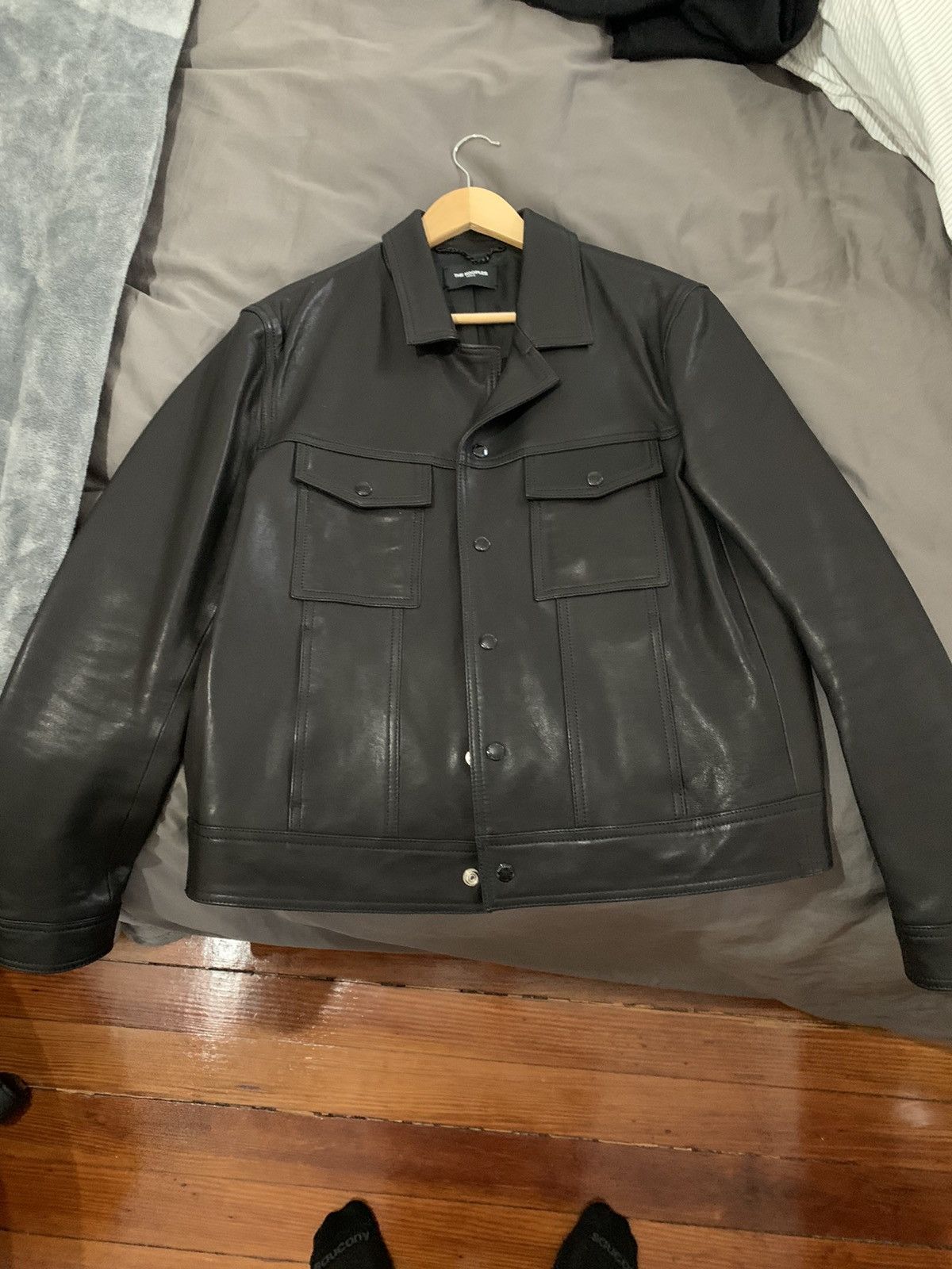 The Kooples Amazing (worn once) lamb skin leather trucker jacket Size US L / EU 52-54 / 3 - 5 Thumbnail