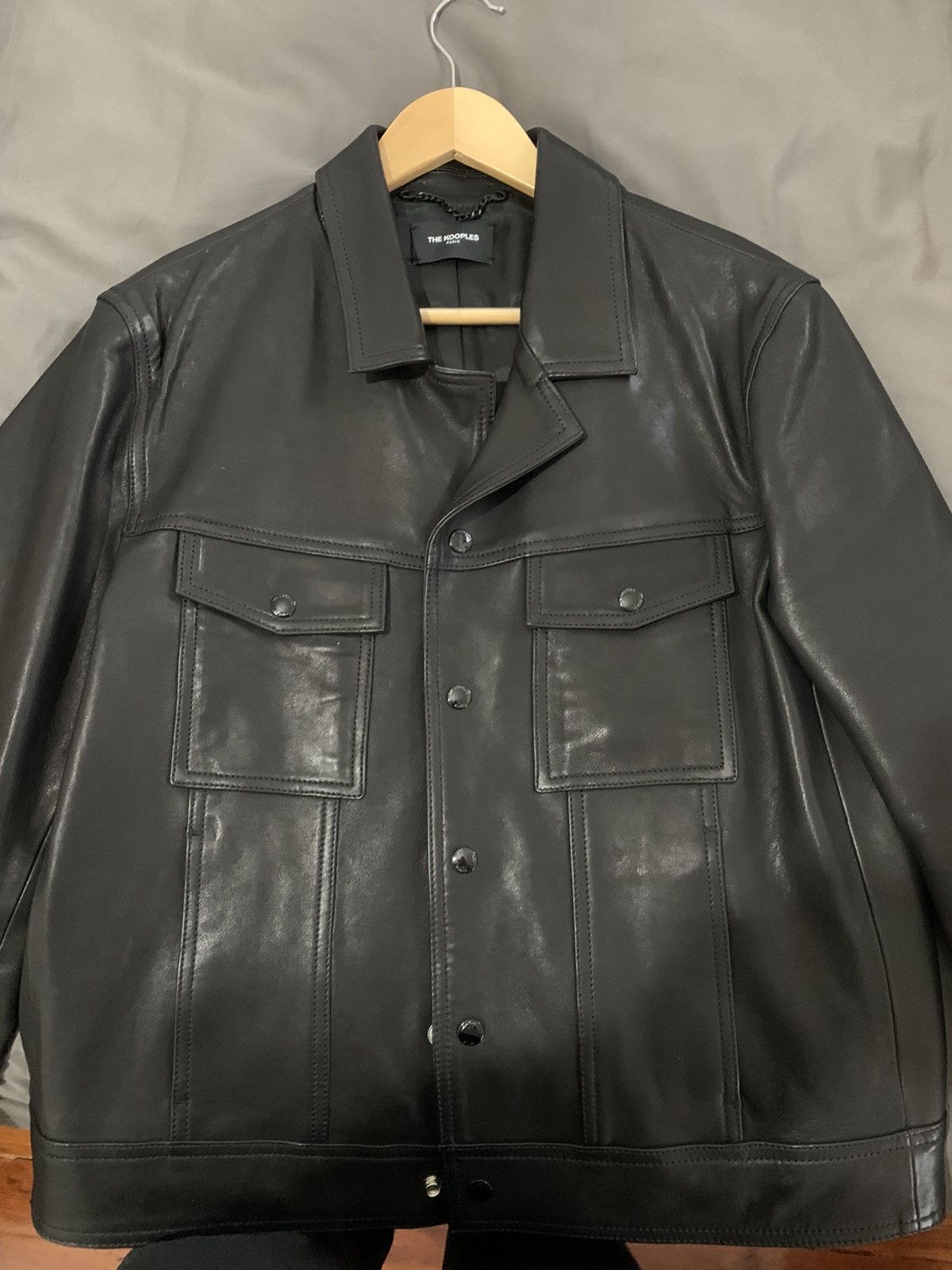The Kooples Amazing (worn once) lamb skin leather trucker jacket Size US L / EU 52-54 / 3 - 4 Thumbnail