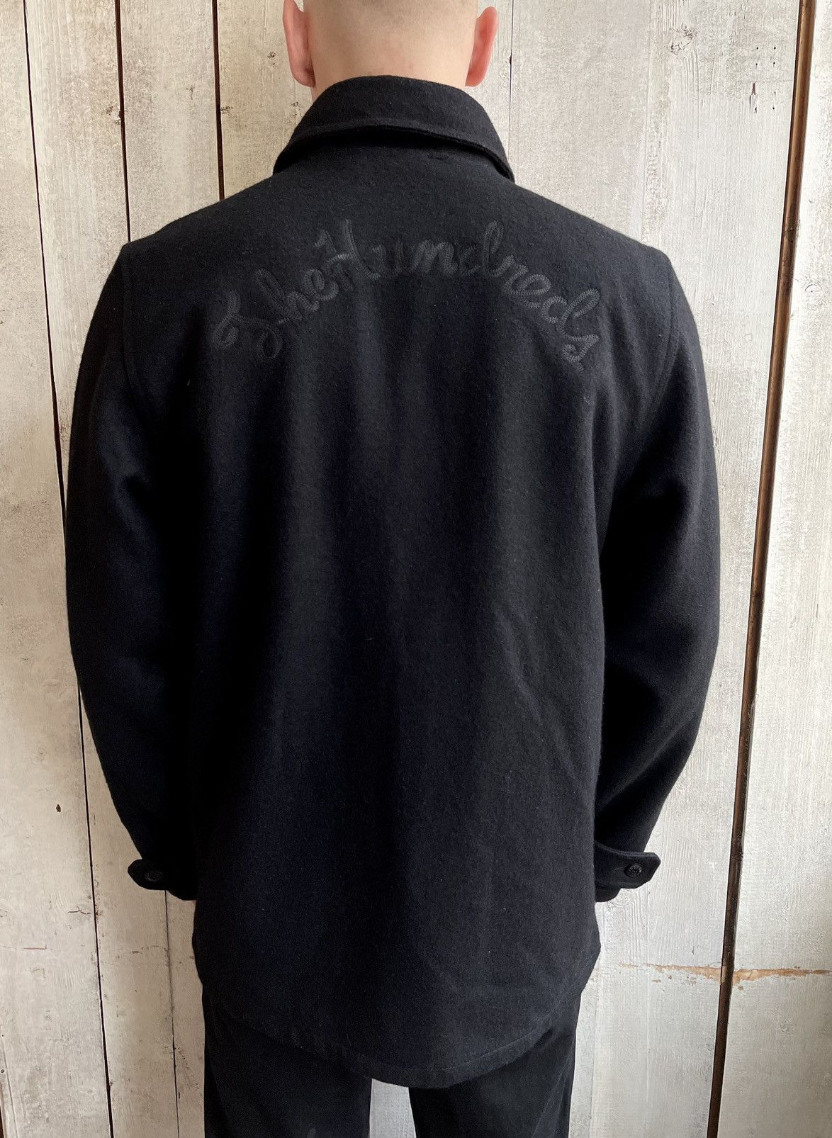 The Hundreds The Hundreds Black Wool Double Brested Big Logo Coat Size US L / EU 52-54 / 3 - 2 Thumbnail