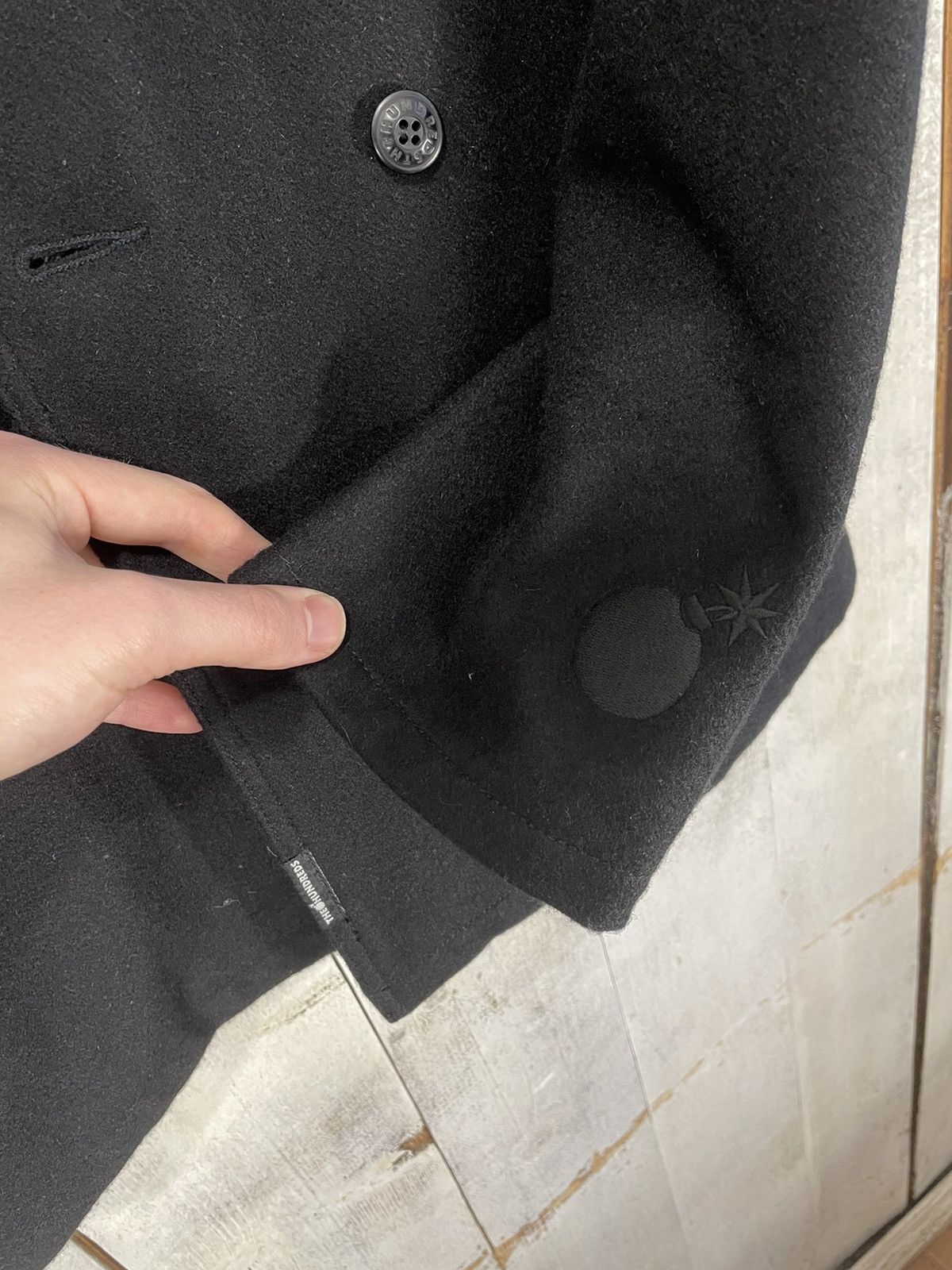 The Hundreds The Hundreds Black Wool Double Brested Big Logo Coat Size US L / EU 52-54 / 3 - 10 Thumbnail