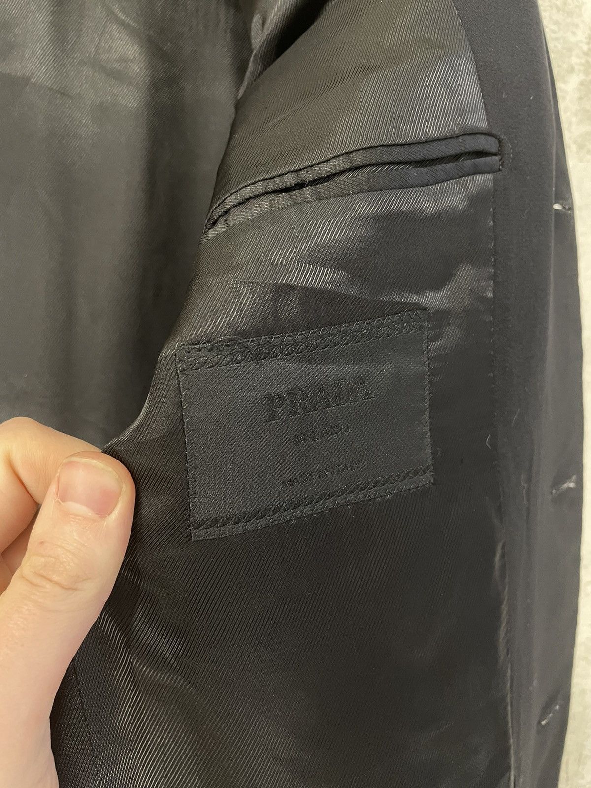 Prada Prada Milano Black Wool Blazer Jacket Made in Italy Size 50R - 8 Thumbnail