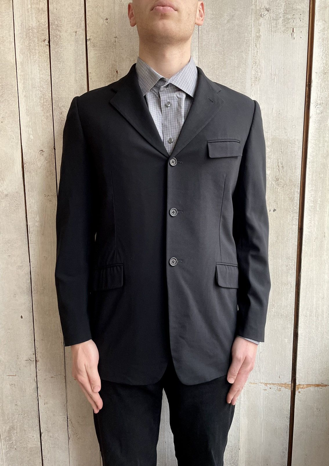 Prada Prada Milano Black Wool Blazer Jacket Made in Italy Size 50R - 6 Thumbnail