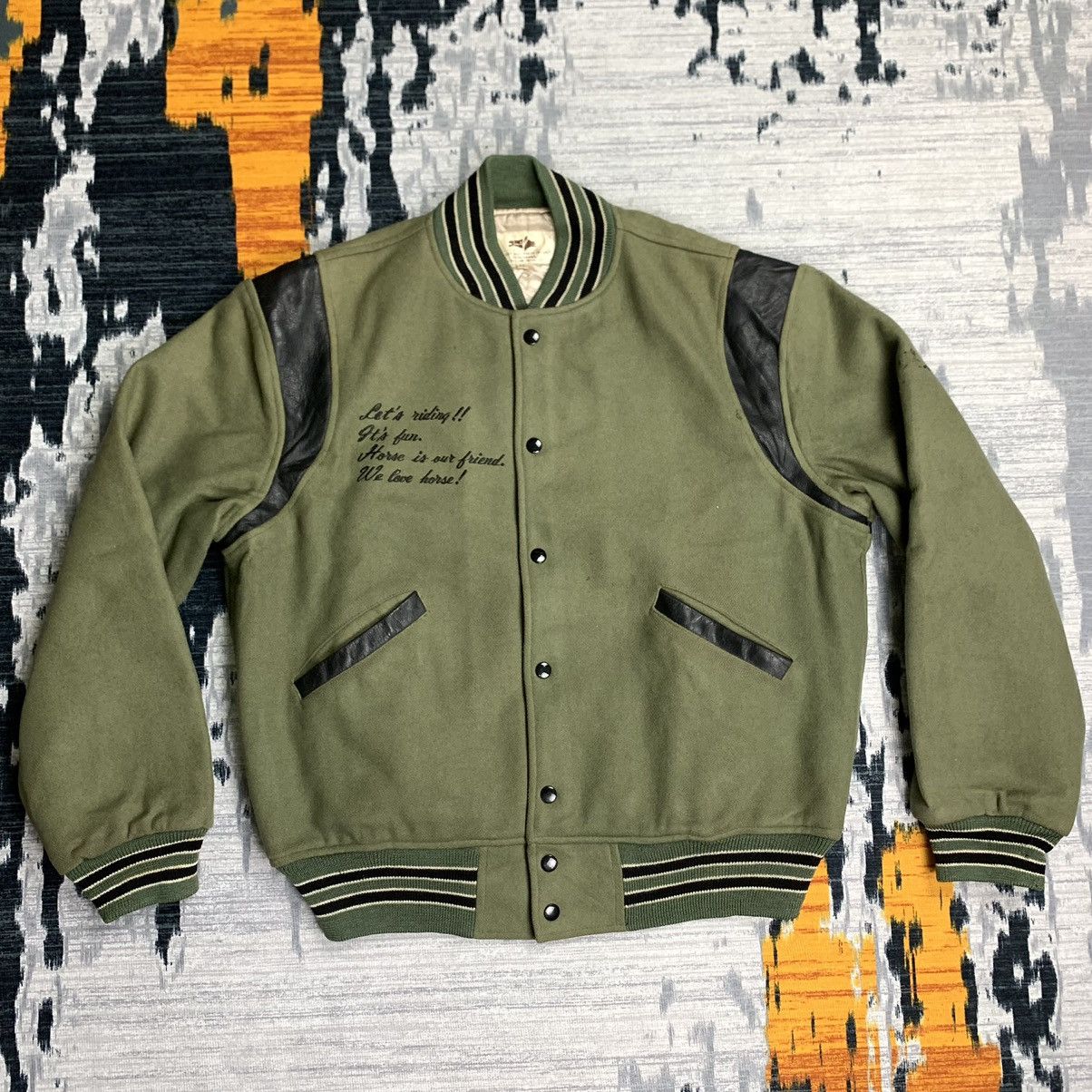 Japanese Brand 🔥NN14🔥Horsy art TSURUMAKI wool varsity jackets Size US L / EU 52-54 / 3 - 3 Thumbnail